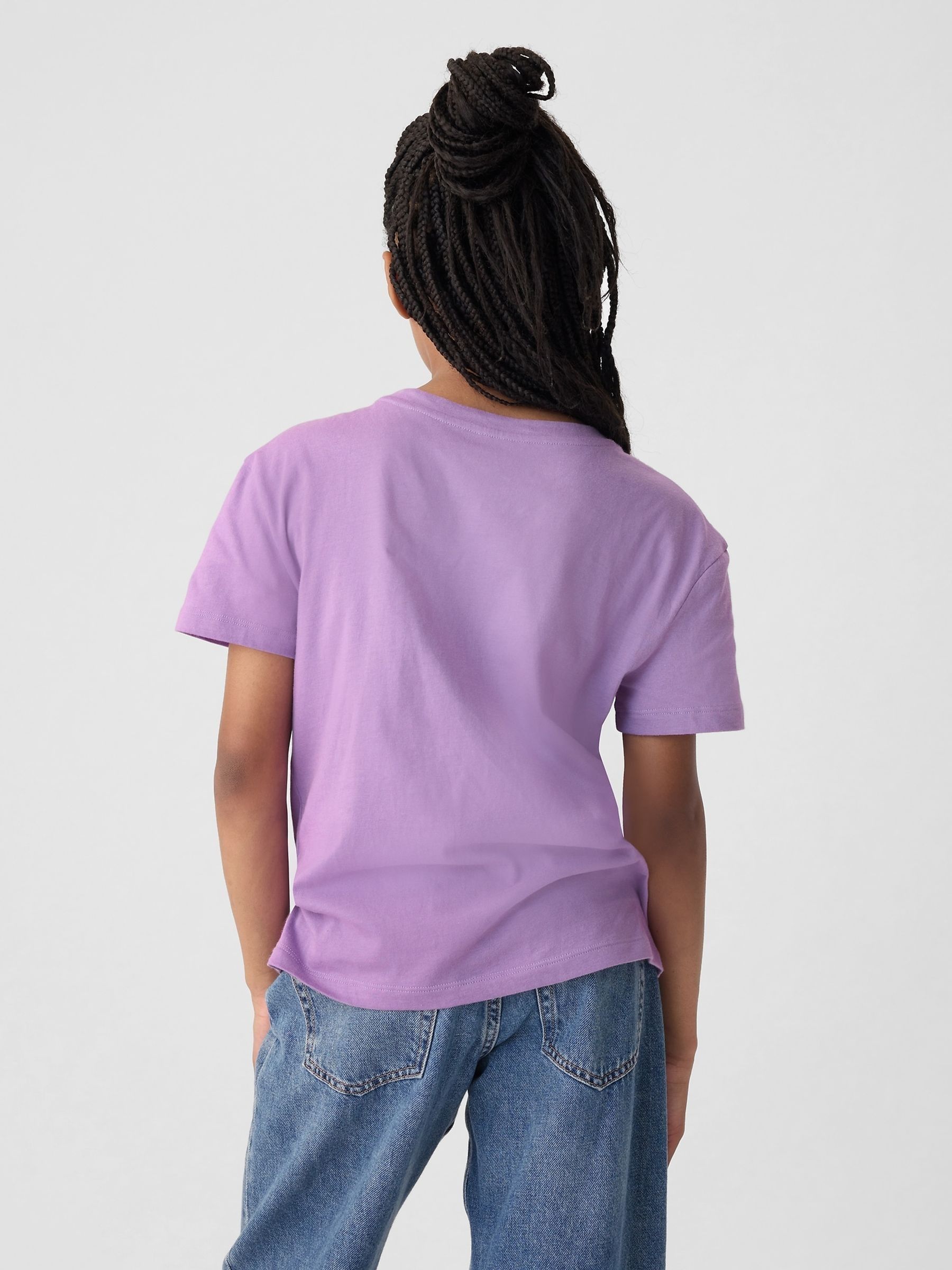 Purple Sequin Graphic Short Sleeve Crew Neck T-Shirt (4-13yrs) - Image 2 of 3