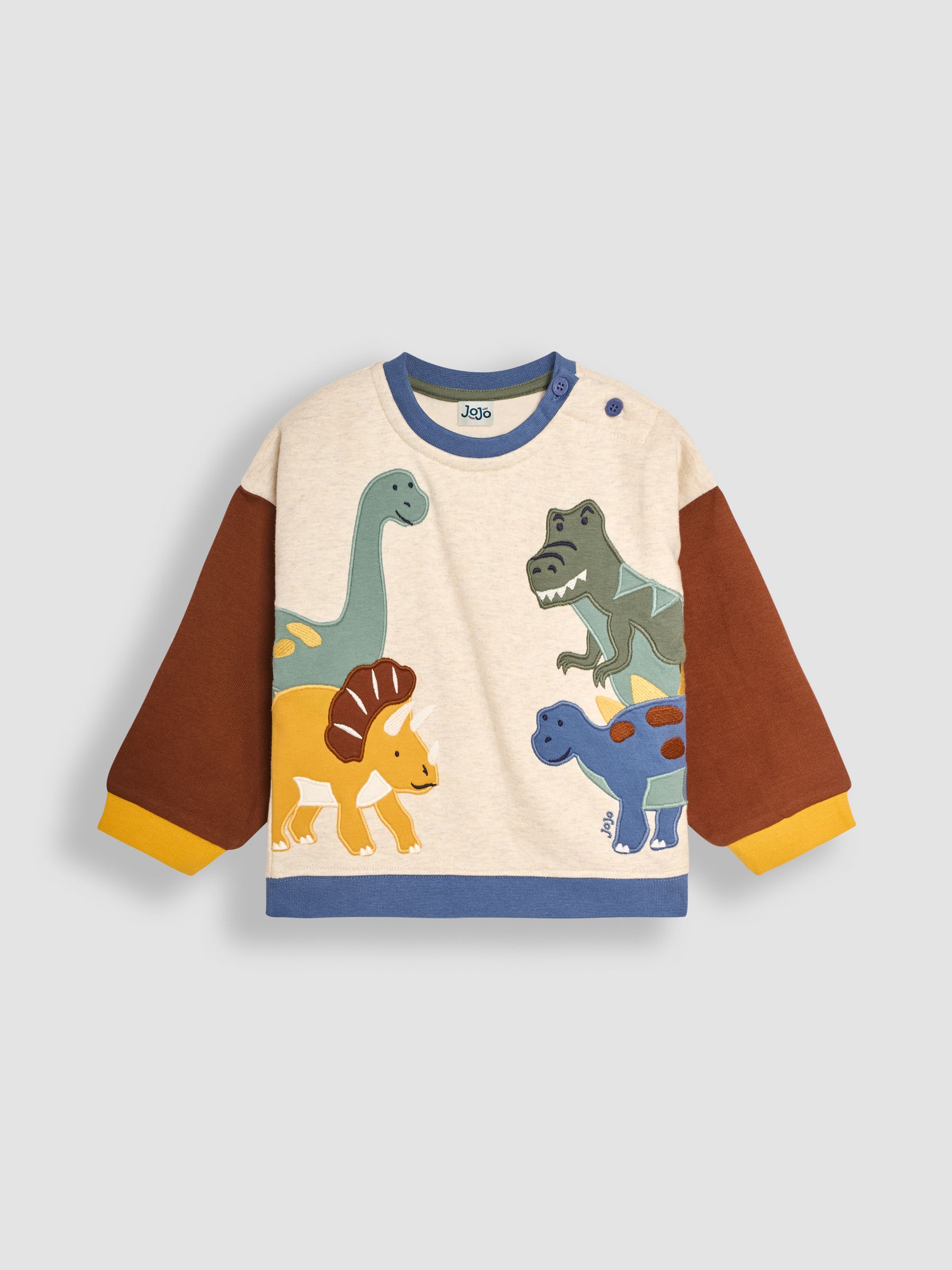 Natural Dinosaur Applique Sweatshirt & Jogger Set - Image 2 of 6