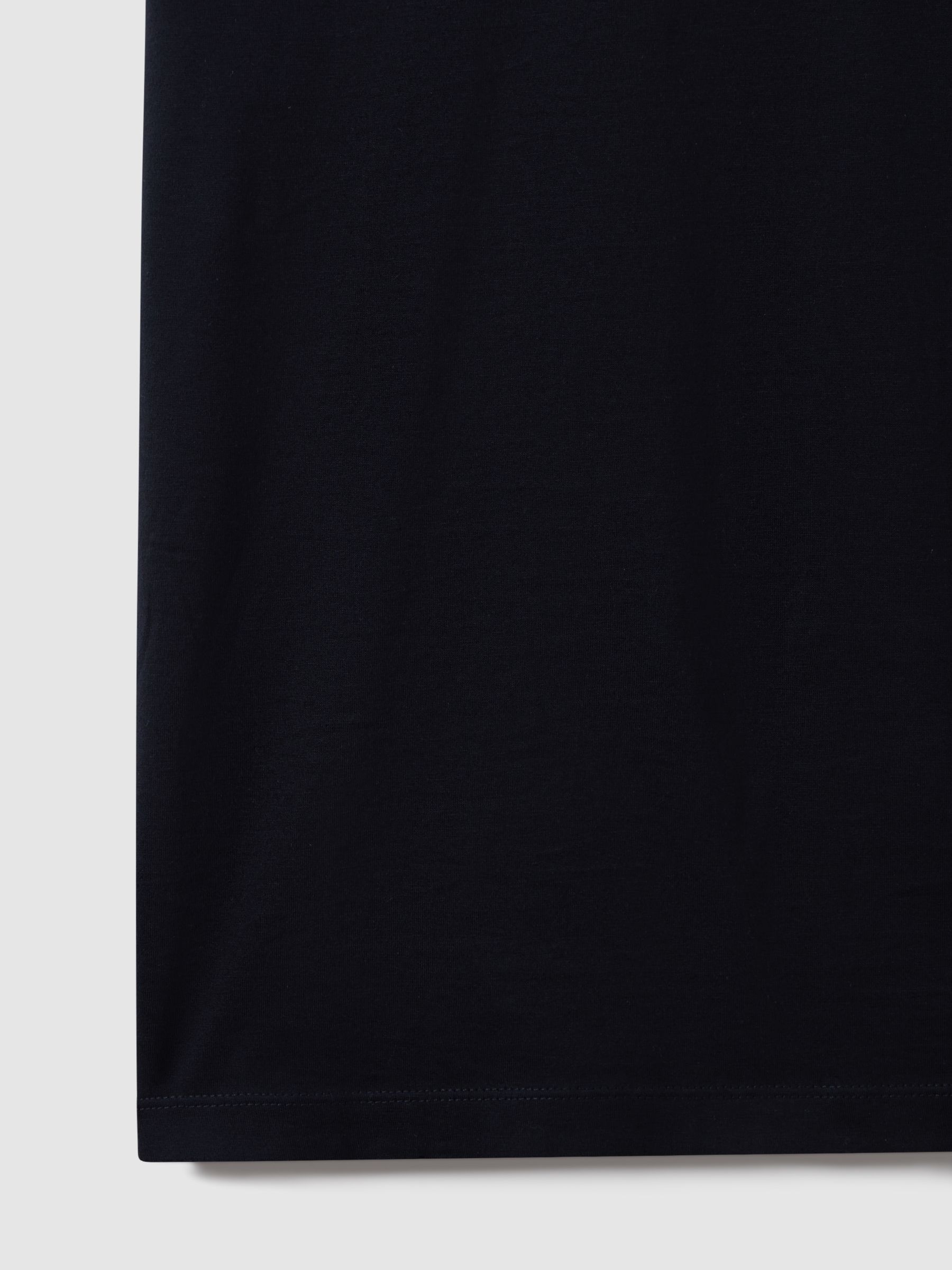 Mercerised Cotton Polo Shirt in Navy - Image 6 of 7