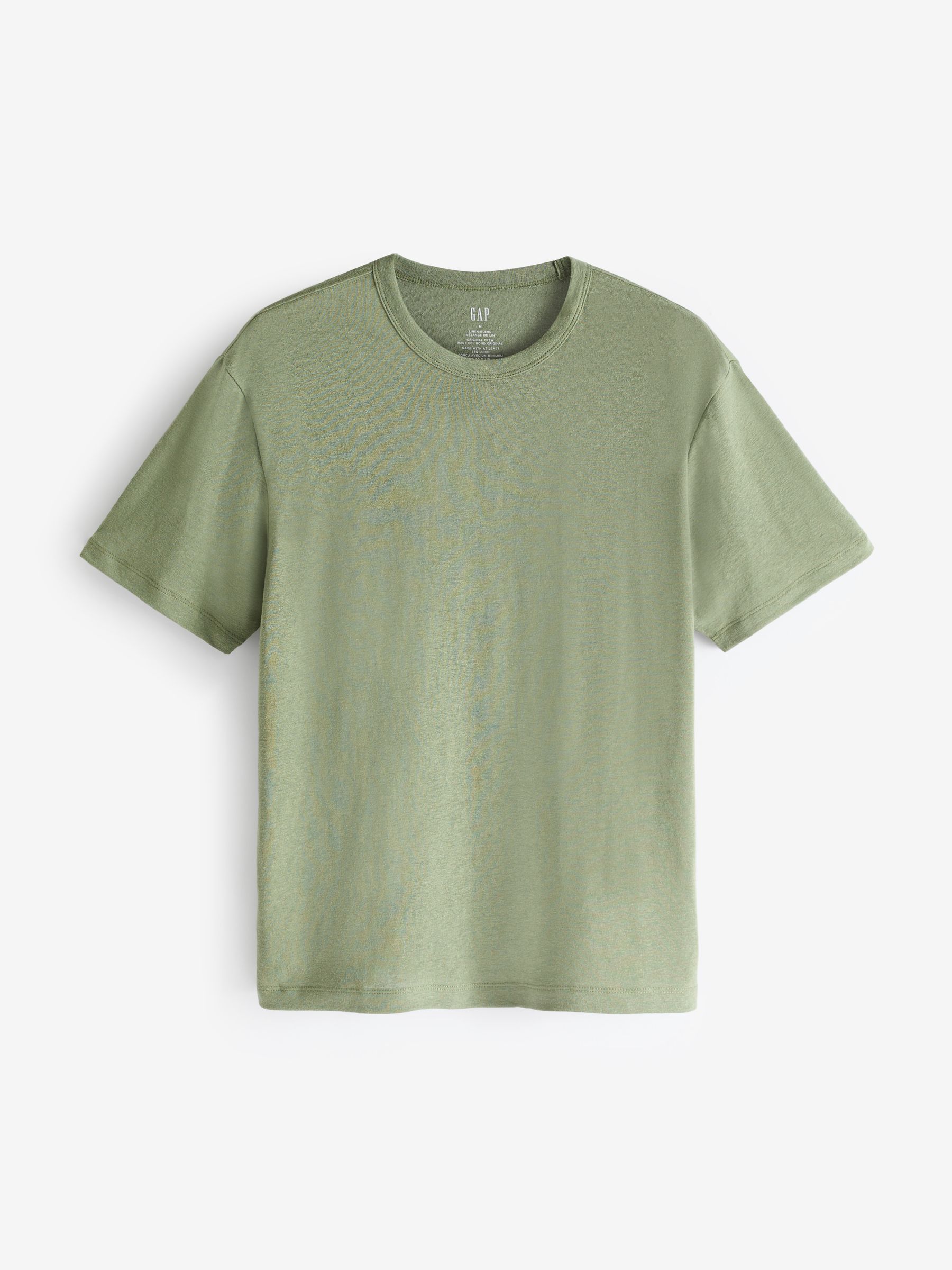 Green Linen Blend Short Sleeve T-Shirt - Image 1 of 3