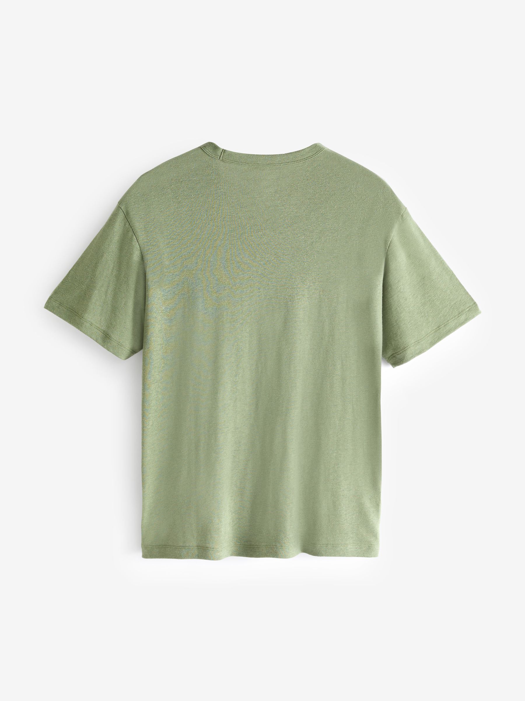 Green Linen Blend Short Sleeve T-Shirt - Image 2 of 3