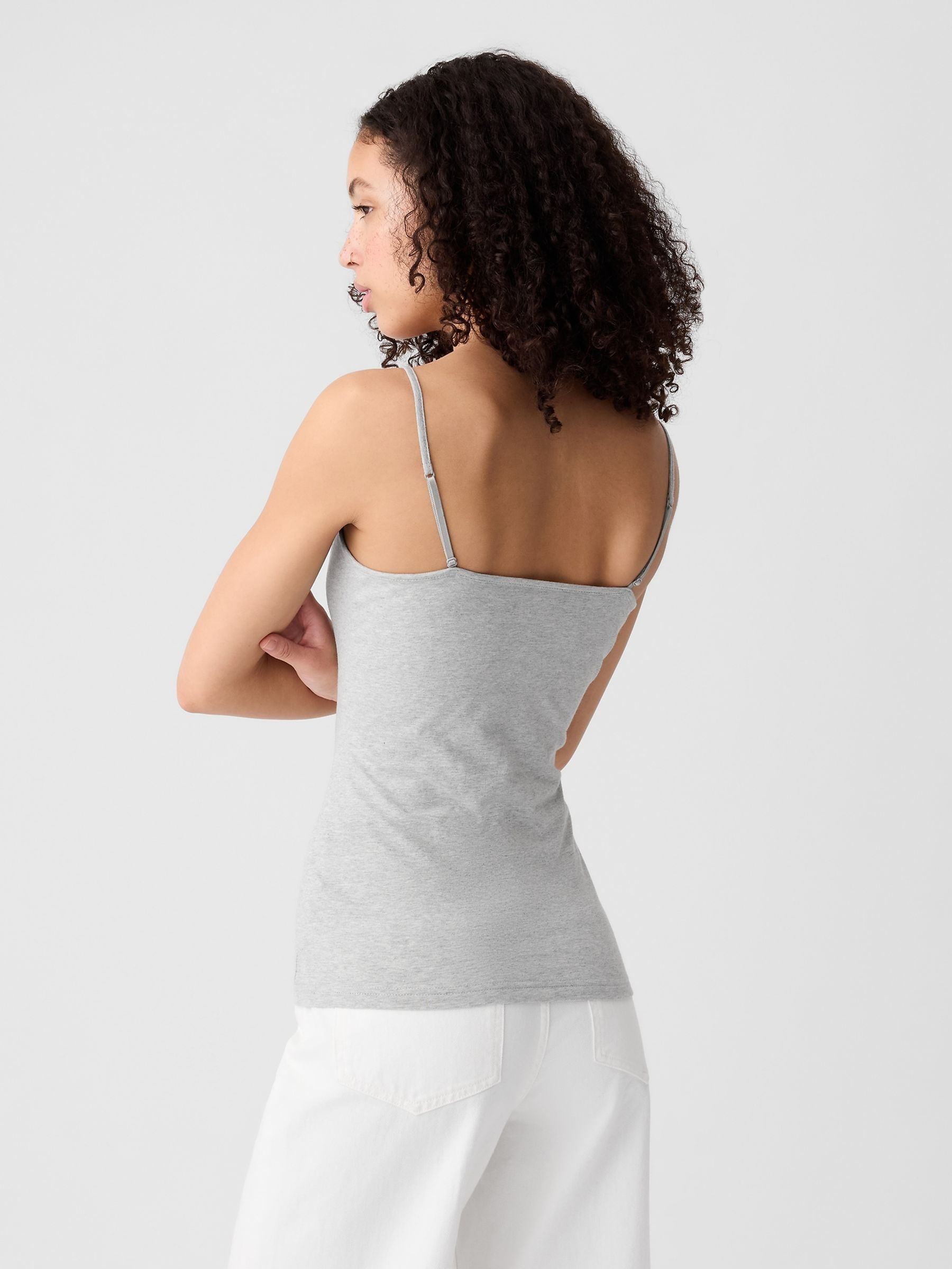 Light Grey Fitted Adjustable Strappy Top - Image 2 of 4