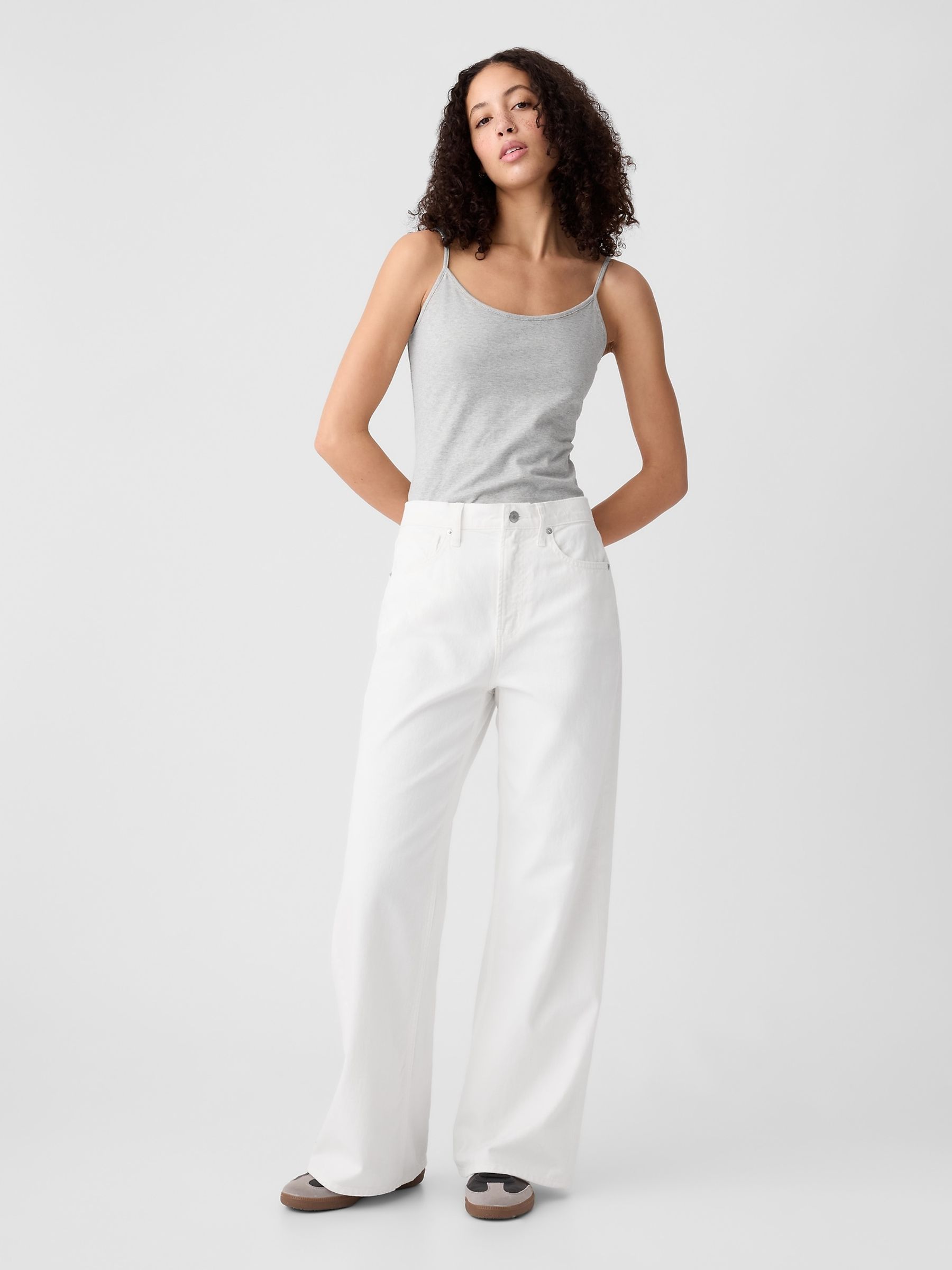 Light Grey Fitted Adjustable Strappy Top - Image 3 of 4