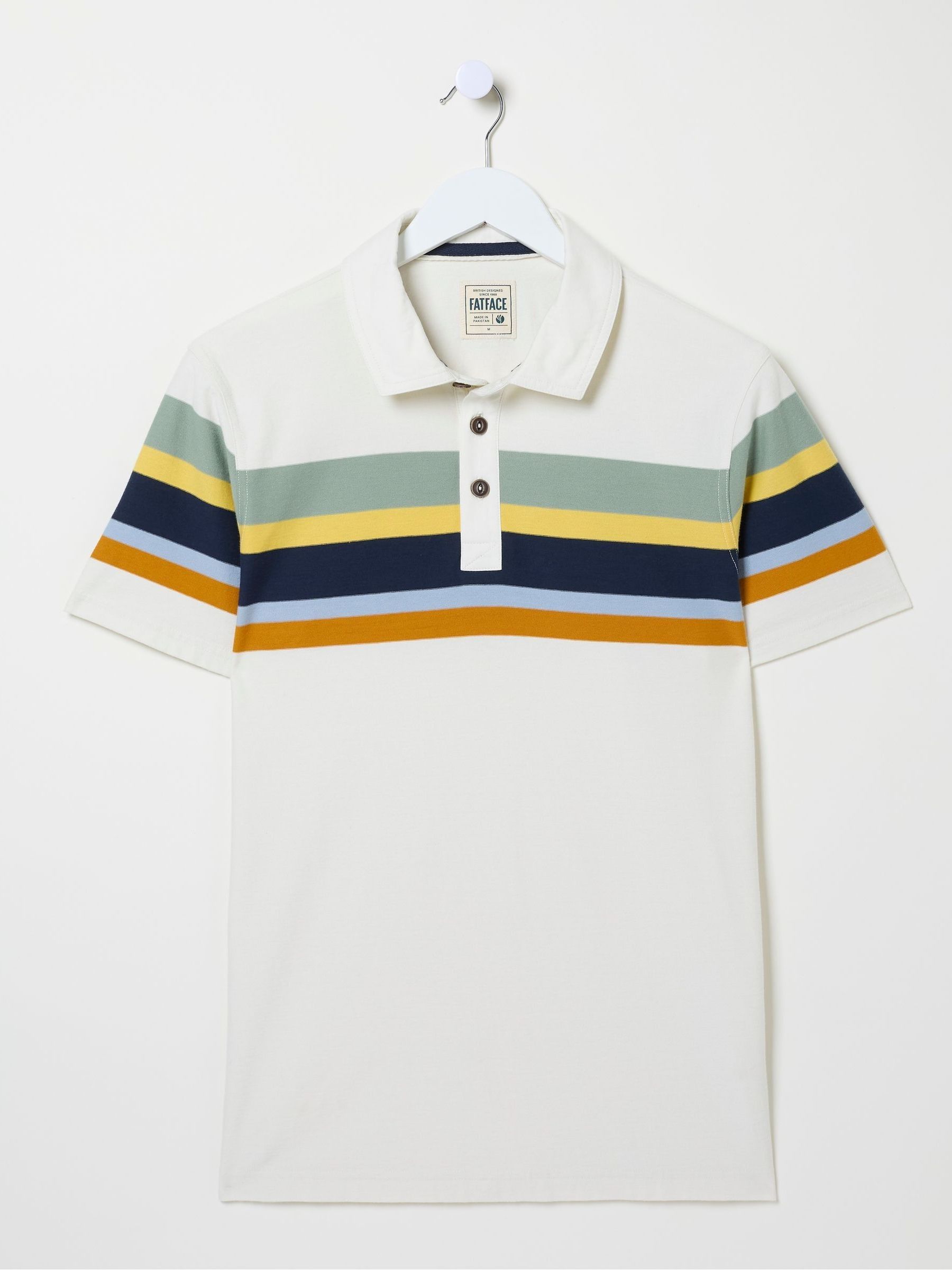 Natural Perranporth Chest Stripe Polo Shirt - Image 4 of 4