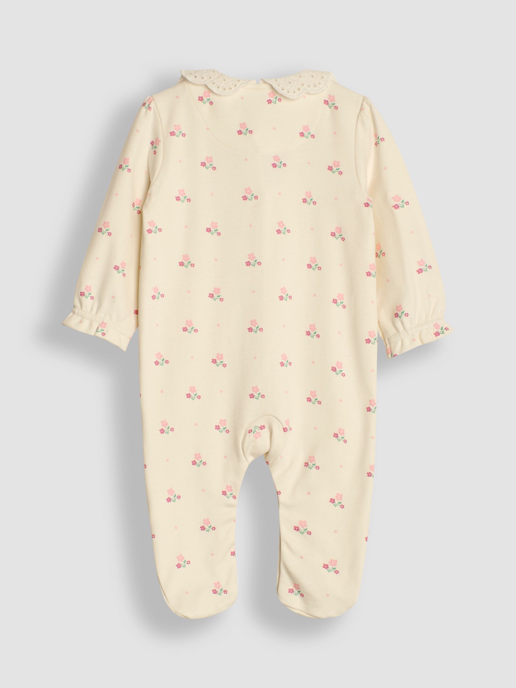 White Floral Pretty Printed Collar Sleepsuit - Image 6 of 7