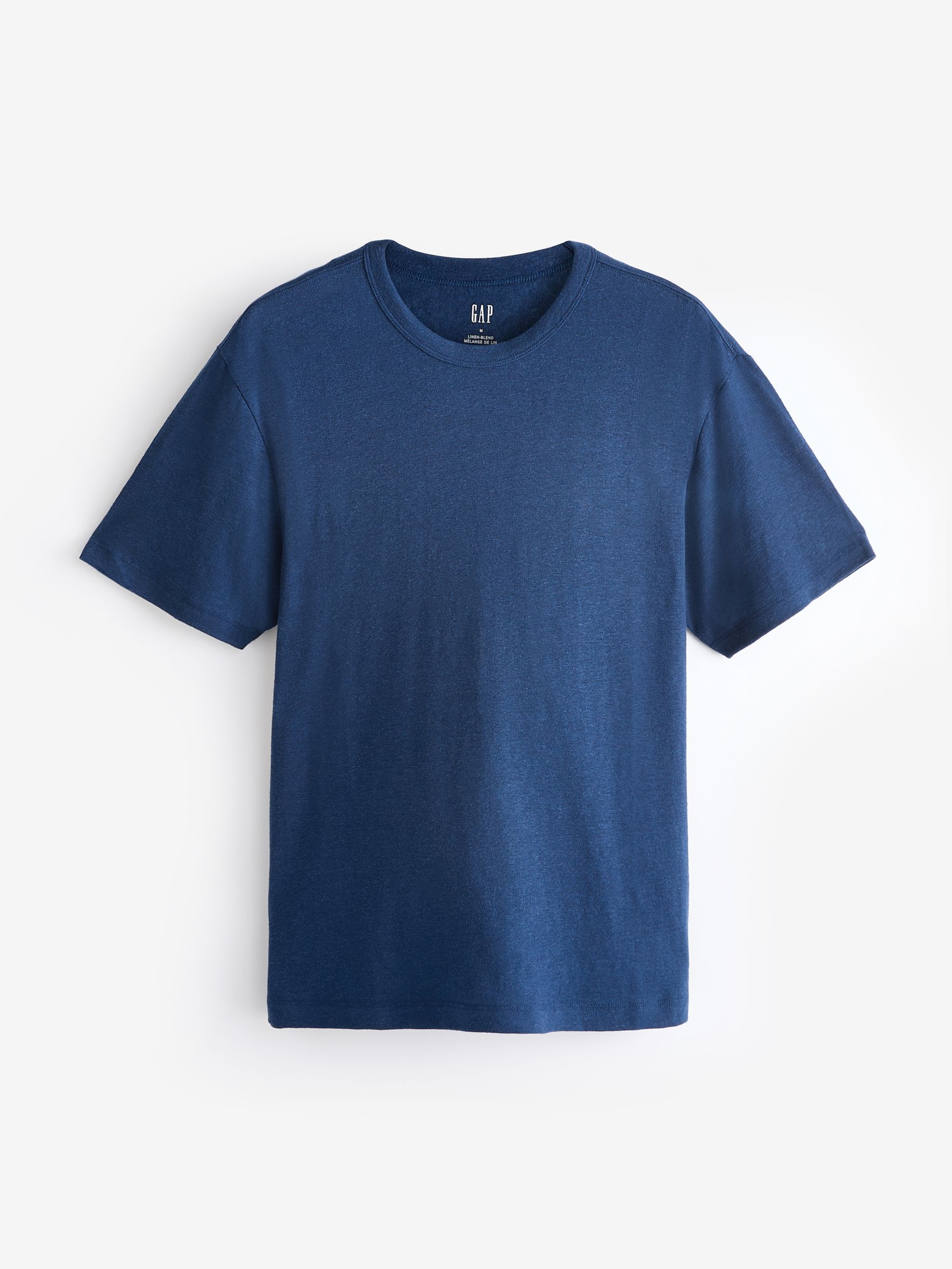 Blue Linen Blend Short Sleeve T-Shirt - Image 1 of 3