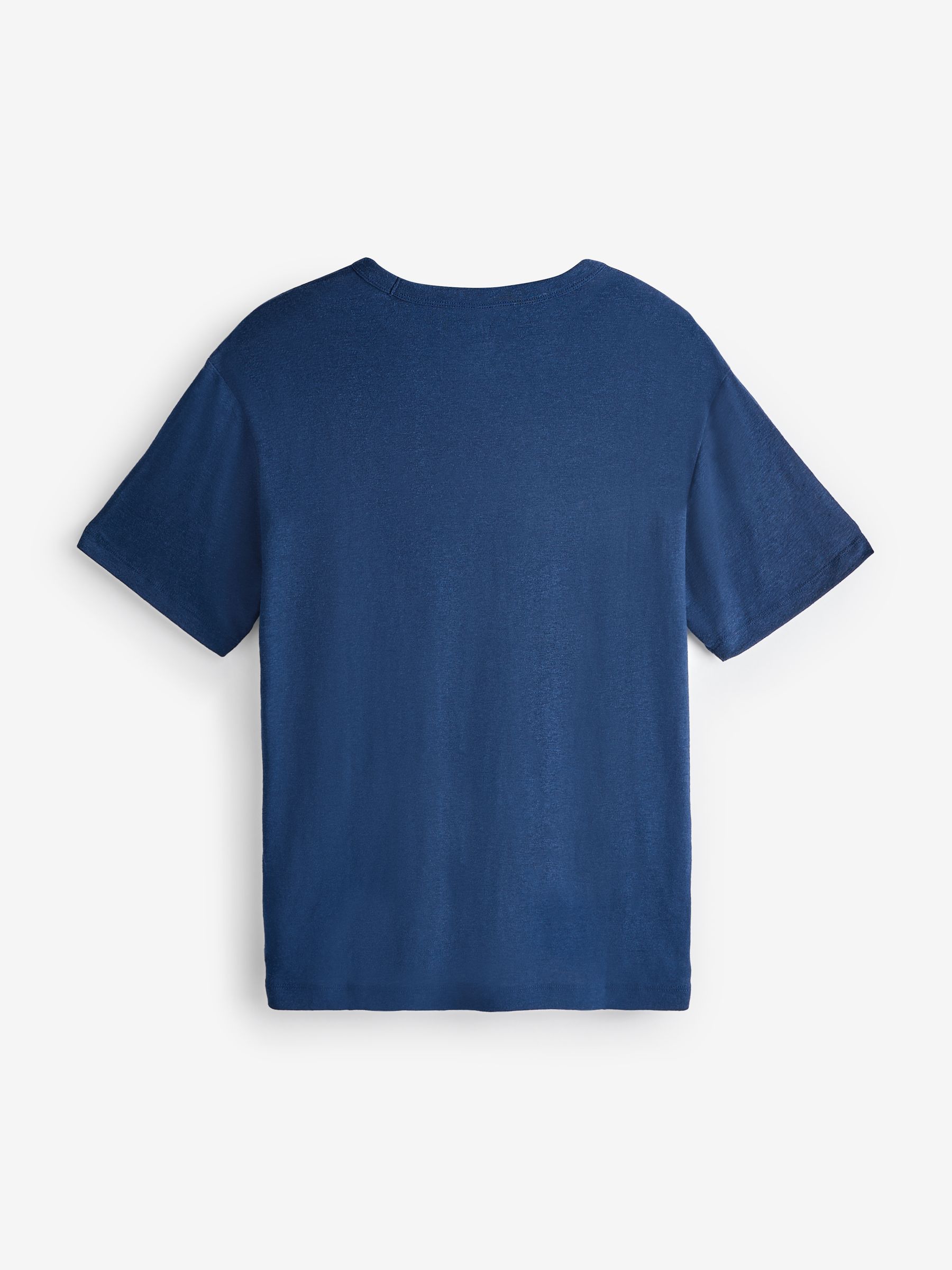 Blue Linen Blend Short Sleeve T-Shirt - Image 2 of 3