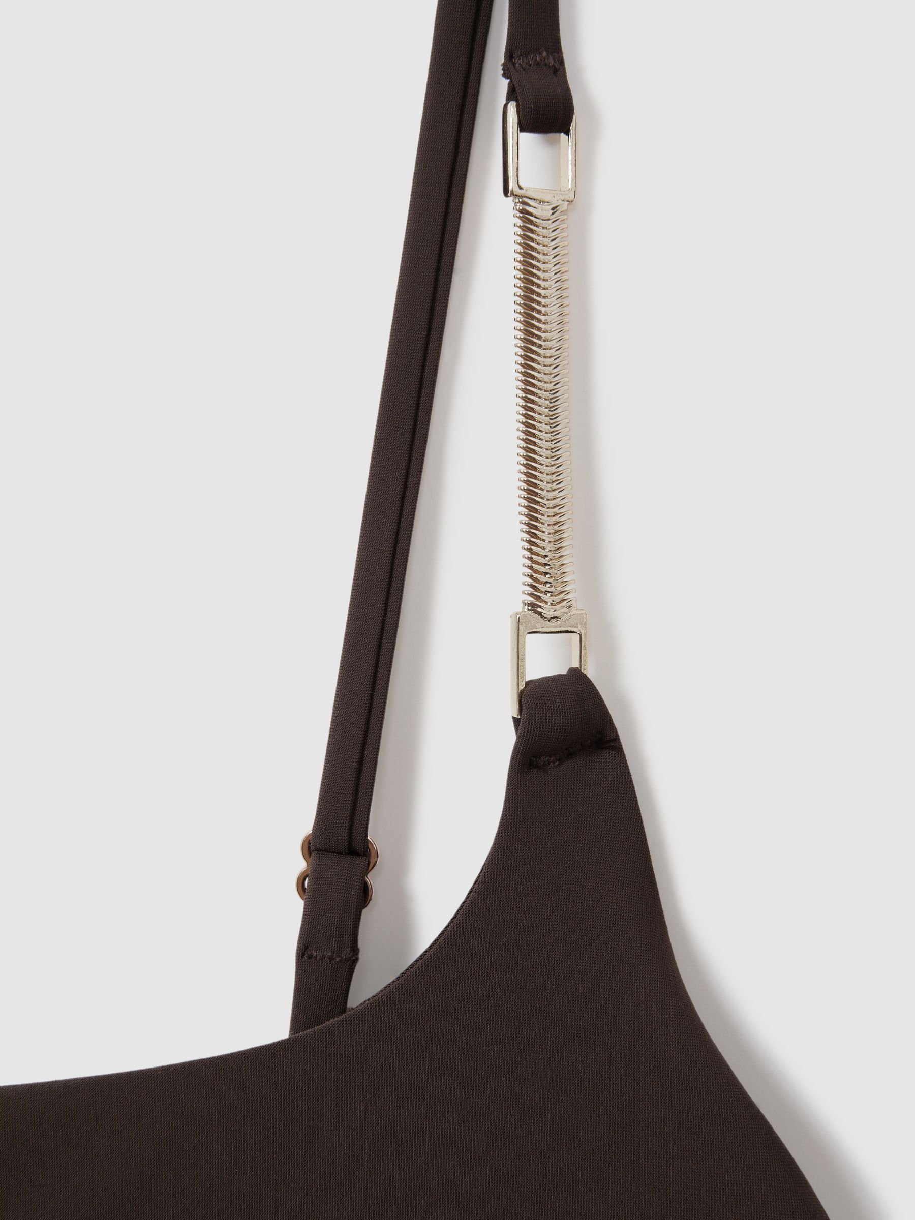 Chain Detail Underwired Swimsuit in Chocolate - Image 6 of 6