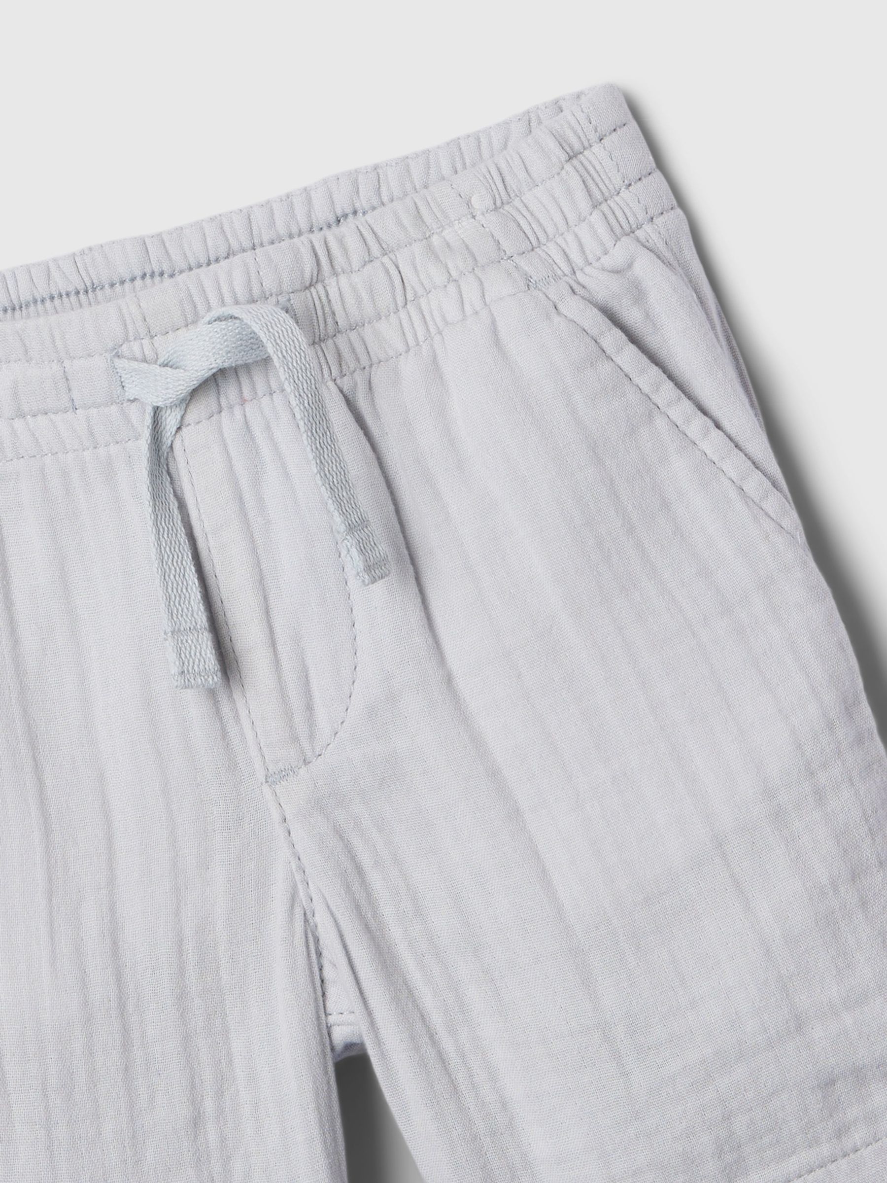 Grey Crinkle Cotton Brannan Bear Shirt and Shorts Set (6mths-5yrs) - Image 3 of 3