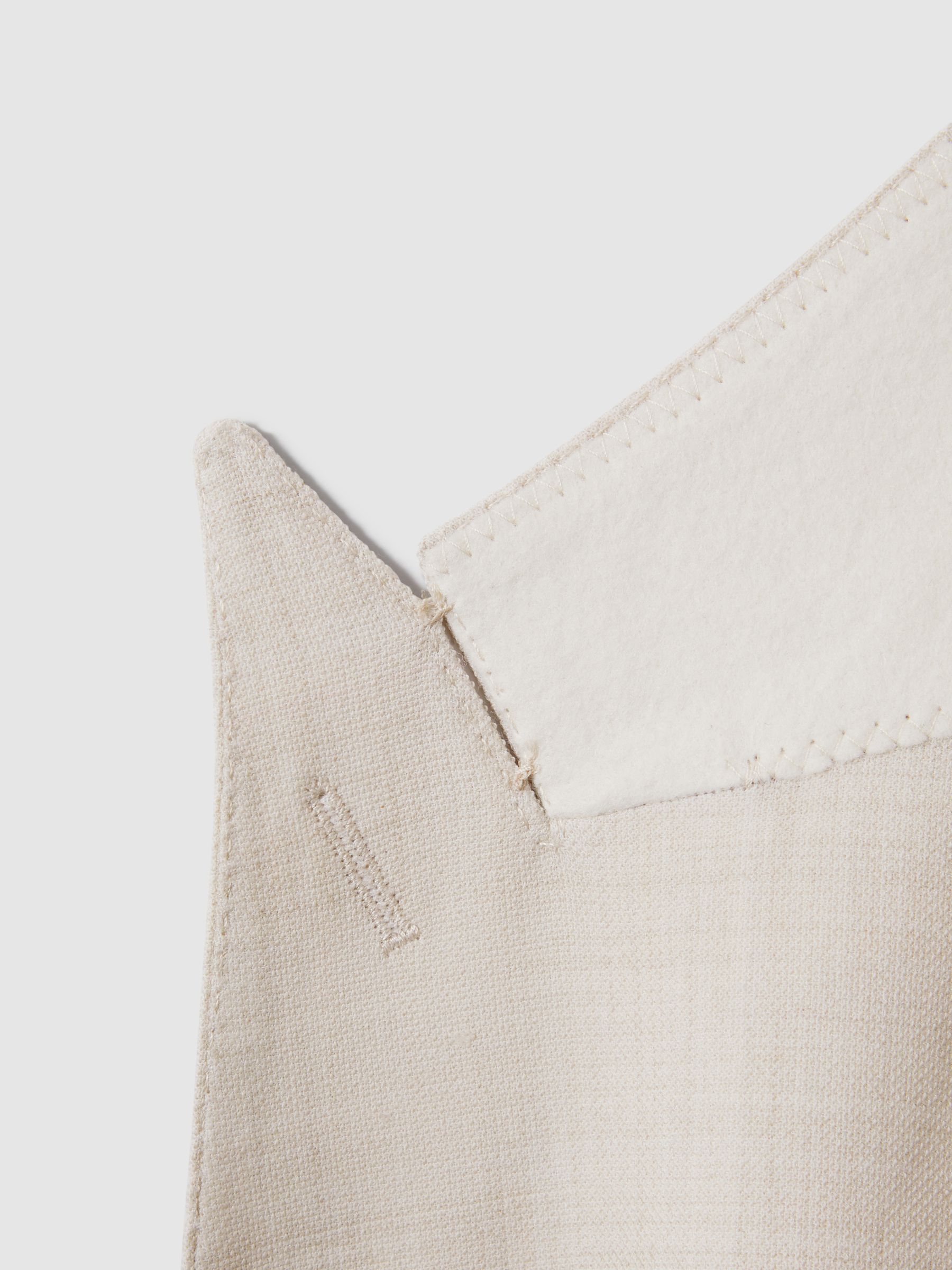 Double-Breasted Textured Blazer With Wool in Stone - Image 6 of 6