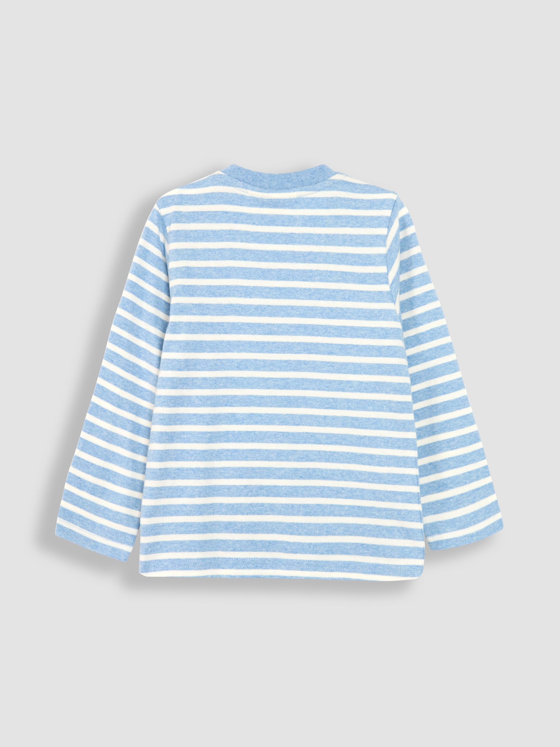 Blue Ecru Stripe Dinosaur Appliqué Border Top - Image 2 of 3