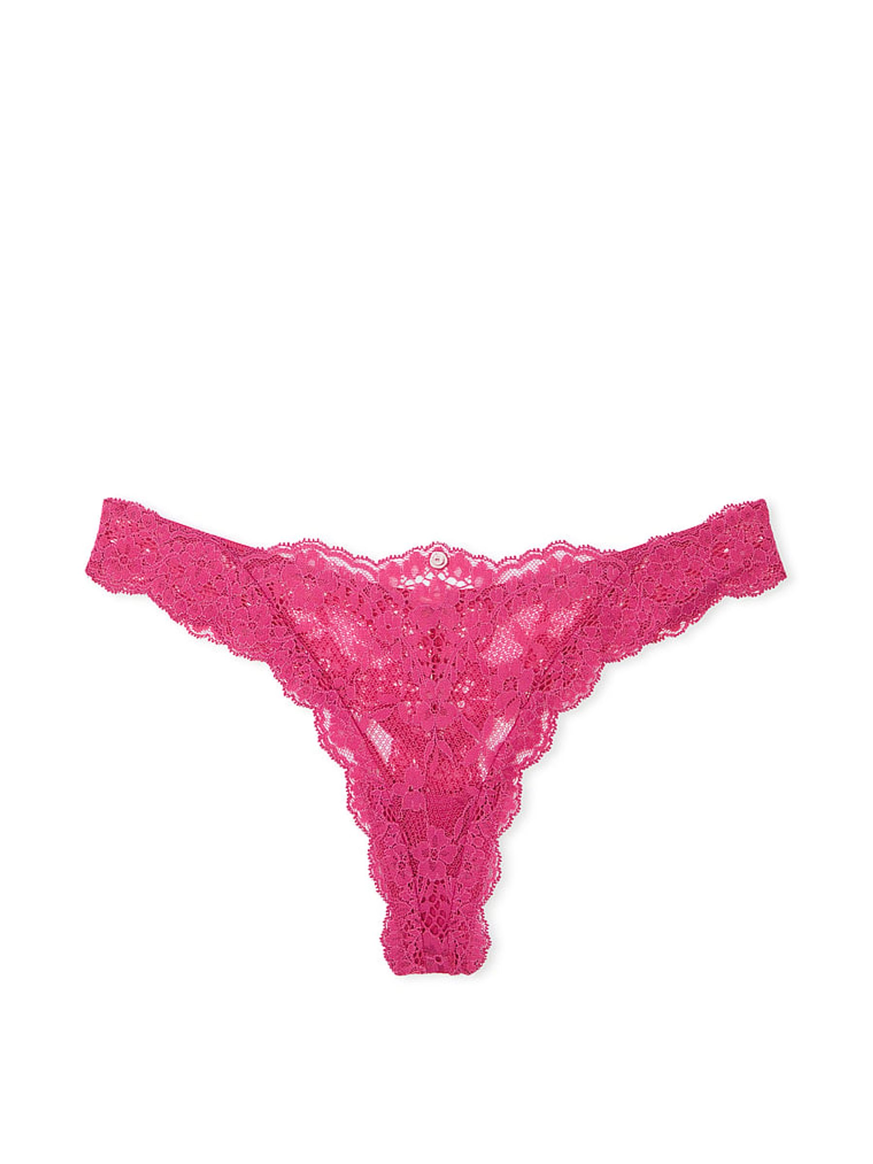 Luscious Rose Pink Lace Thong Knickers - Image 3 of 3