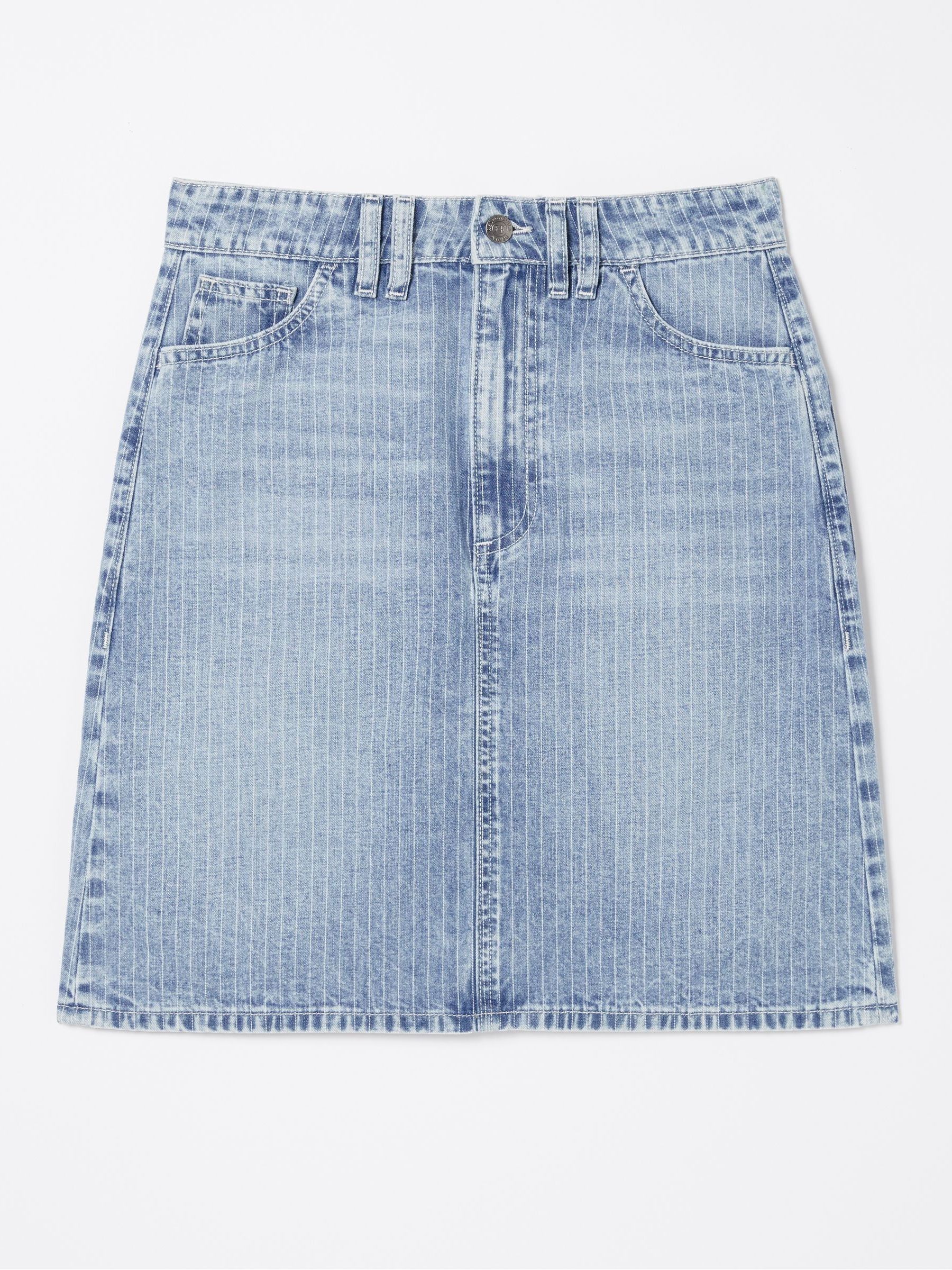 Athena Blue Stripe Denim Skirt - Image 5 of 5