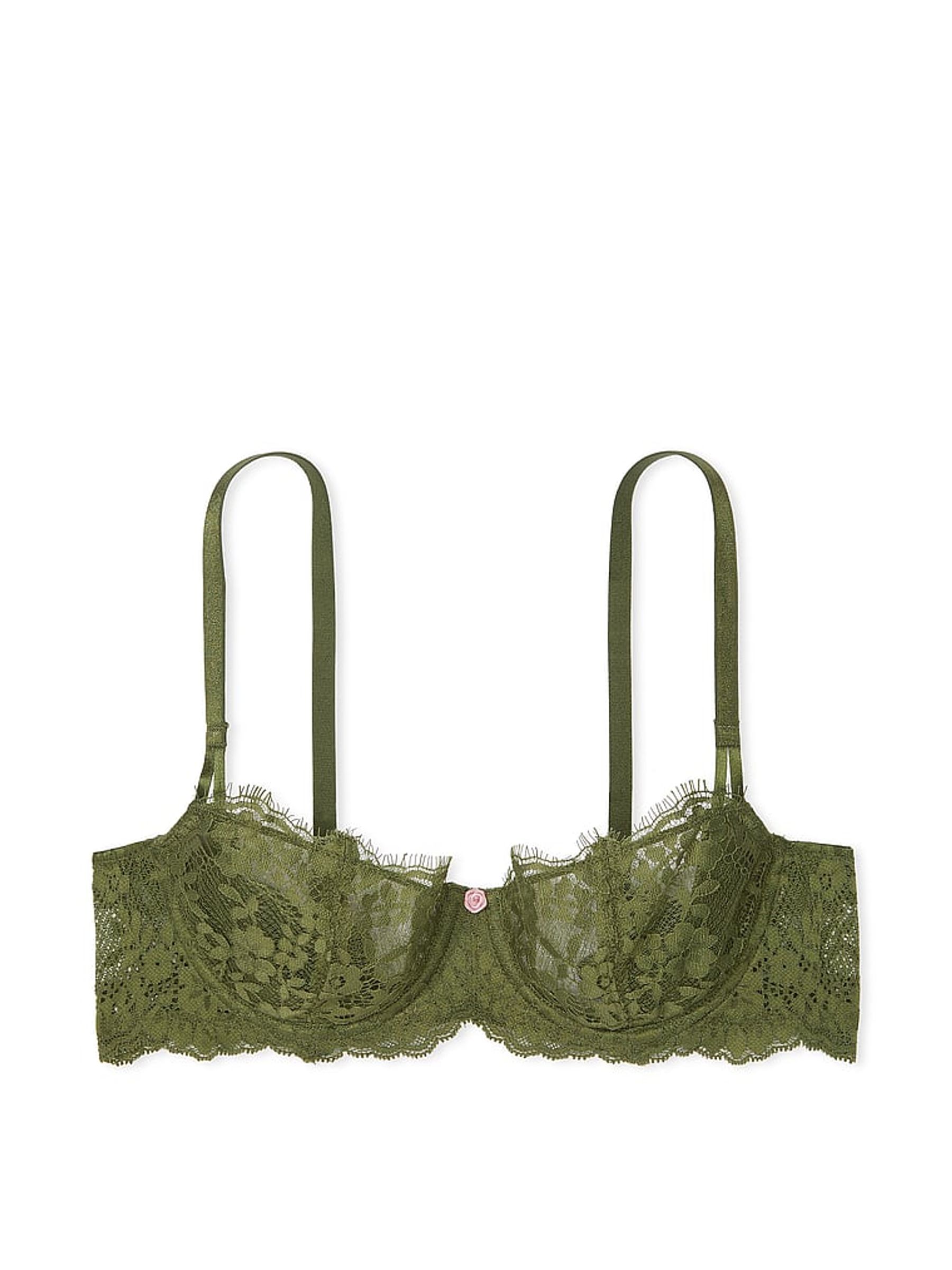 Woodland Green Lace Unlined Balcony Bra - Image 3 of 3