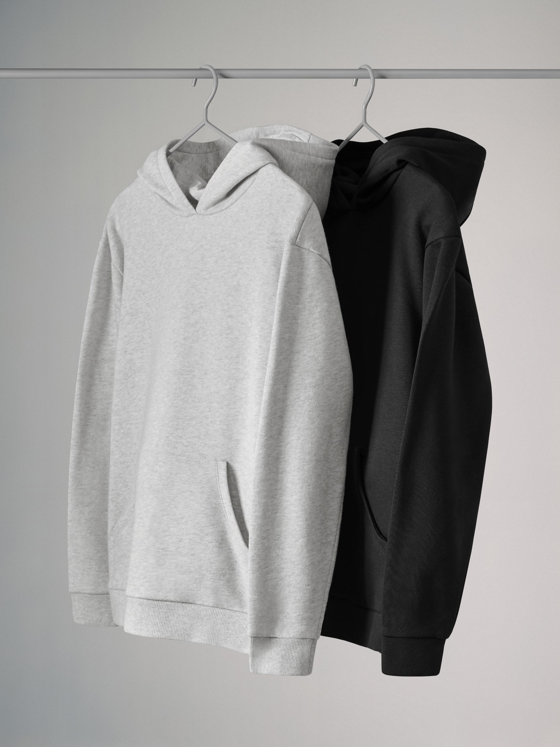 Grey/Black - 2 Pack Relaxed Hoodie - Image 1 of 5