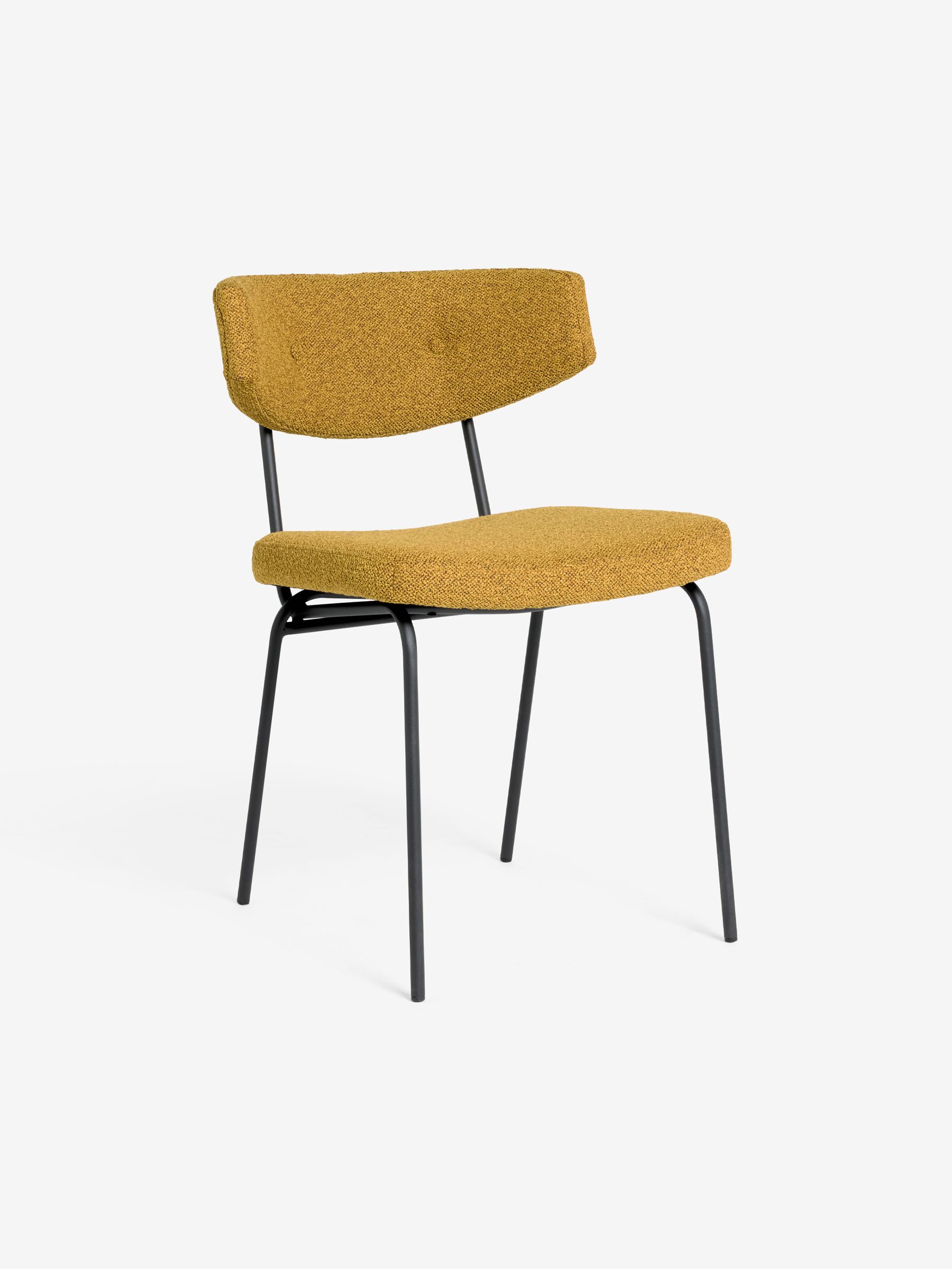 Set of 2 Halina Dining Chairs in Ochre Yellow Boucle - Image 6 of 6