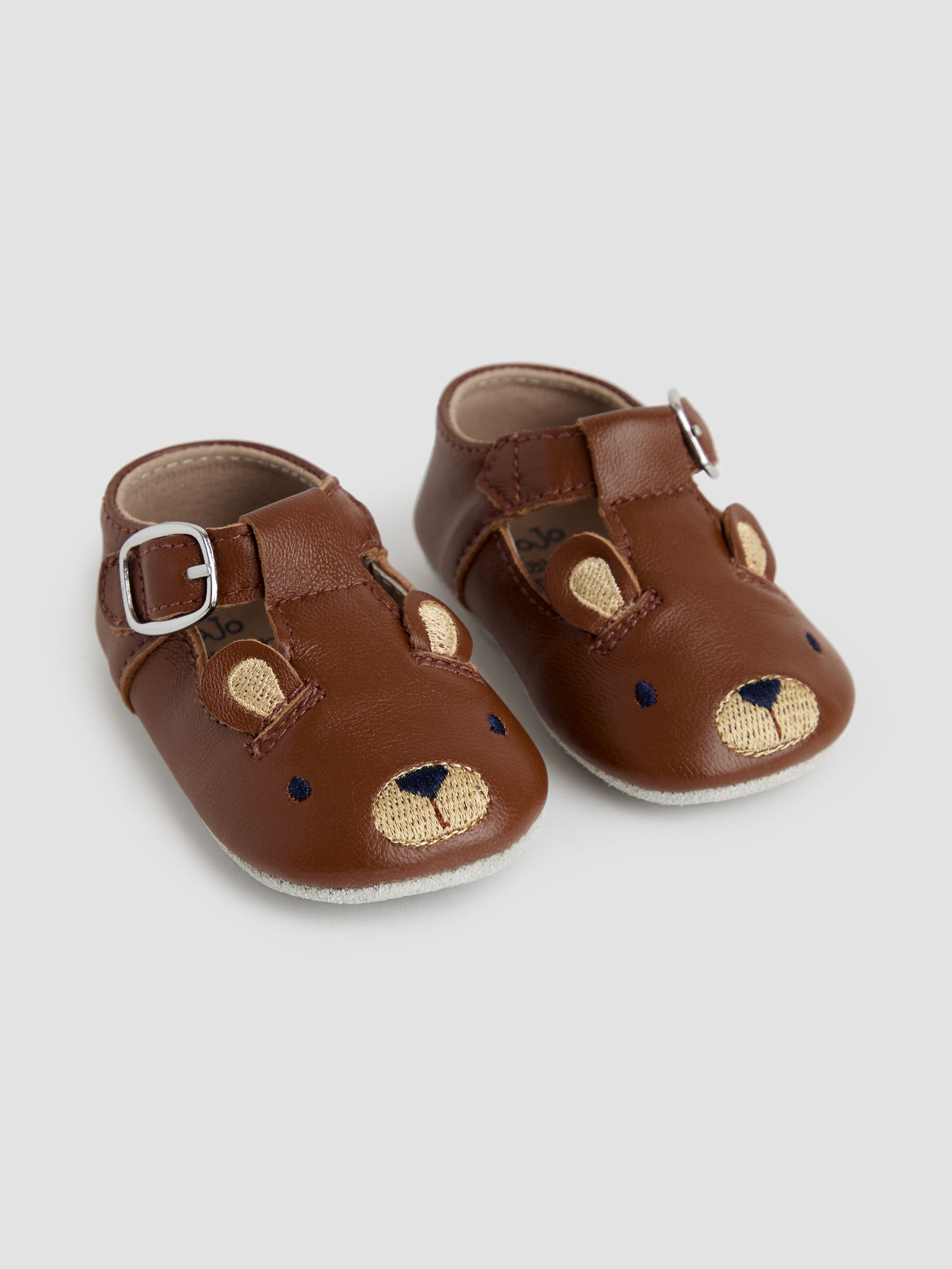 Brown Classic Leather Bear Pre Walker Shoes - Image 1 of 4