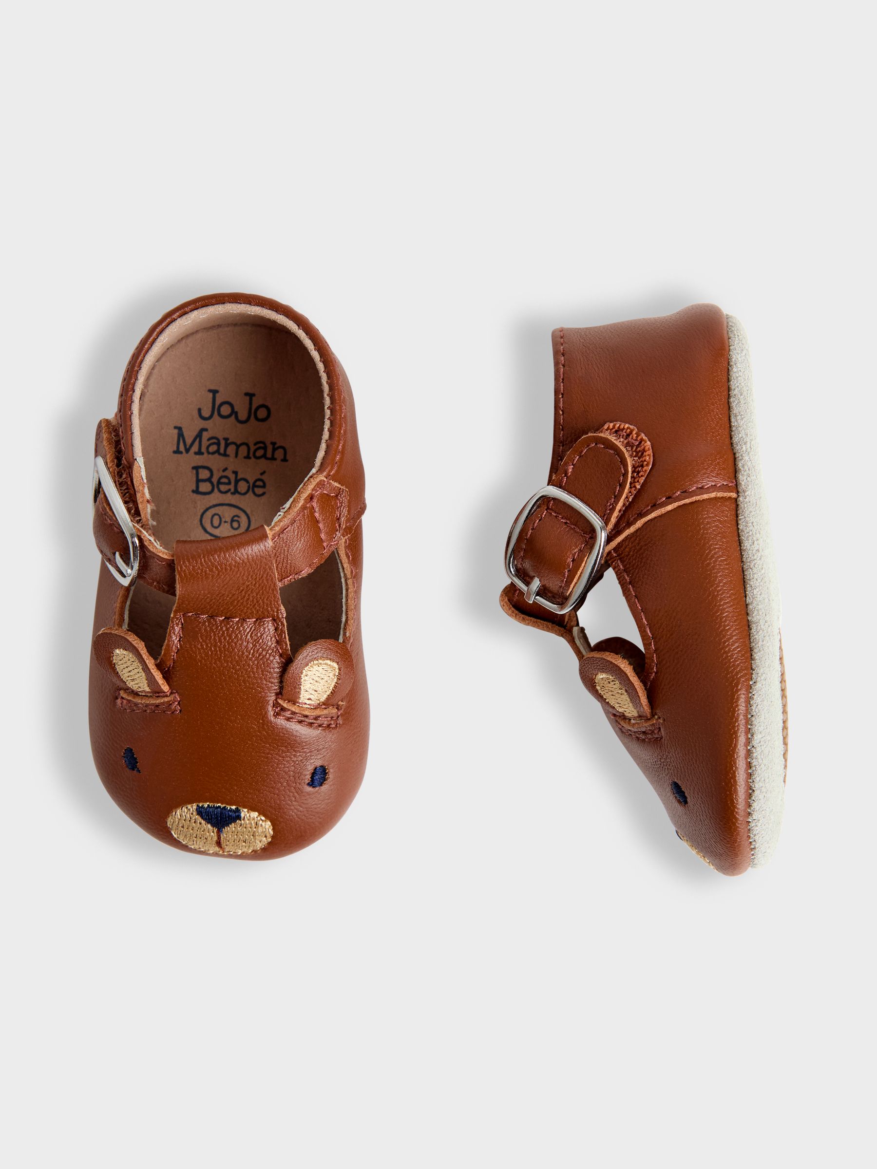 Brown Classic Leather Bear Pre Walker Shoes - Image 3 of 4