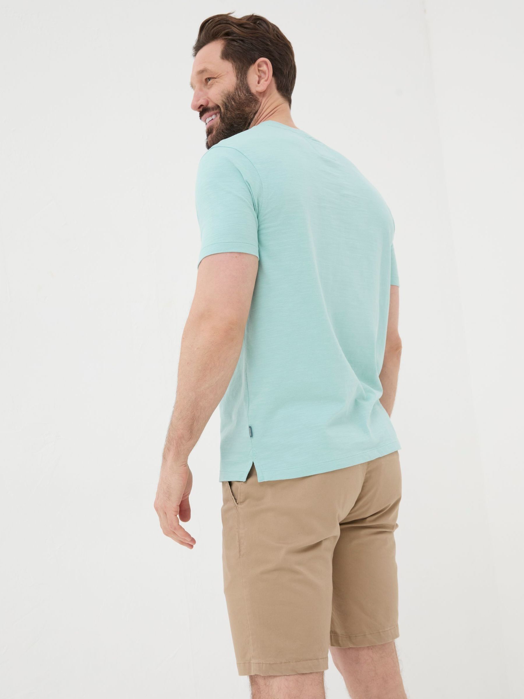 Blue Woodside Slub Henley T-Shirt - Image 2 of 5 Blue Woodside Slub Henley T-Shirt - Image 2 of 5