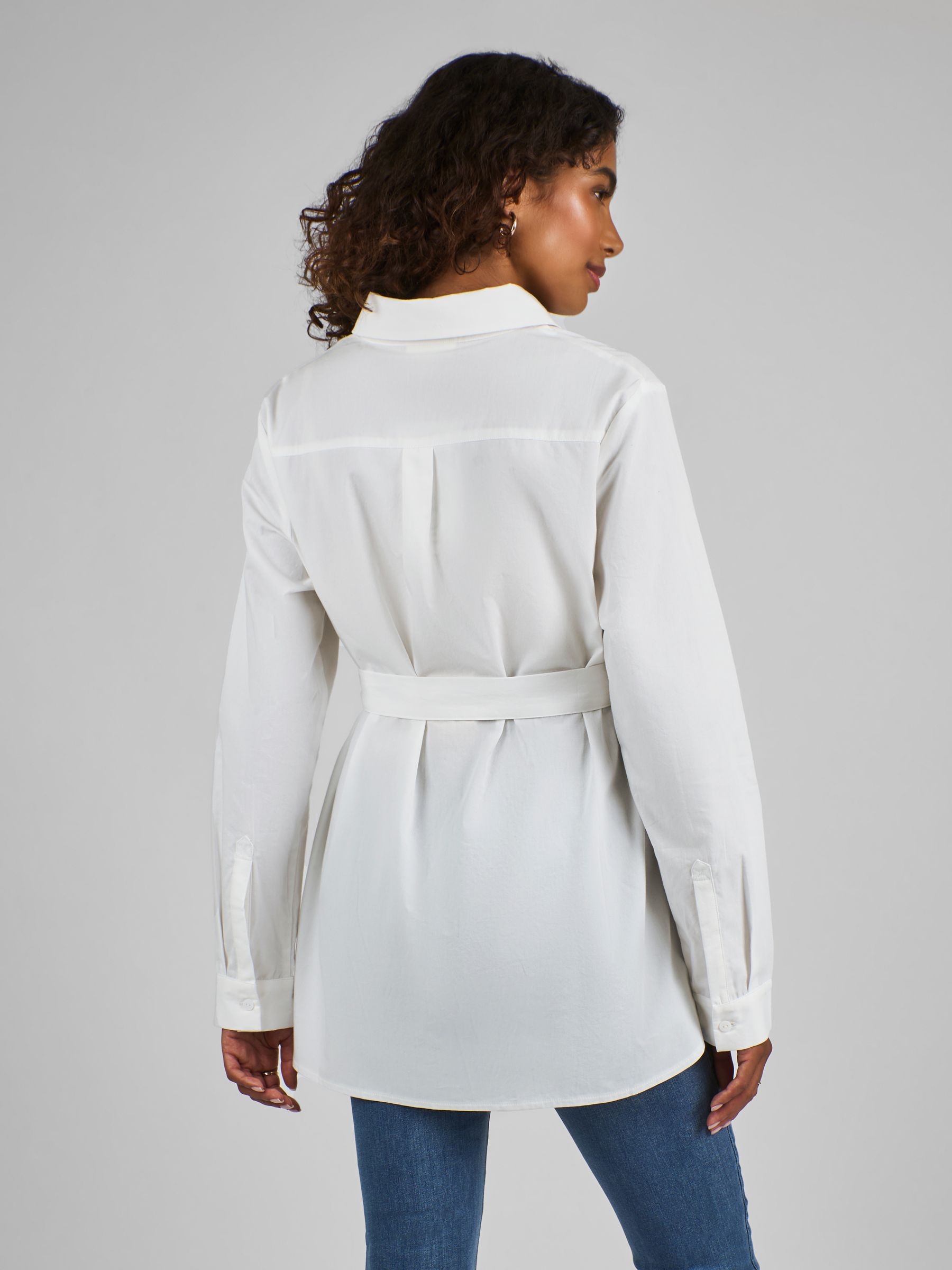 White Maternity Poplin Shirt - Image 2 of 4