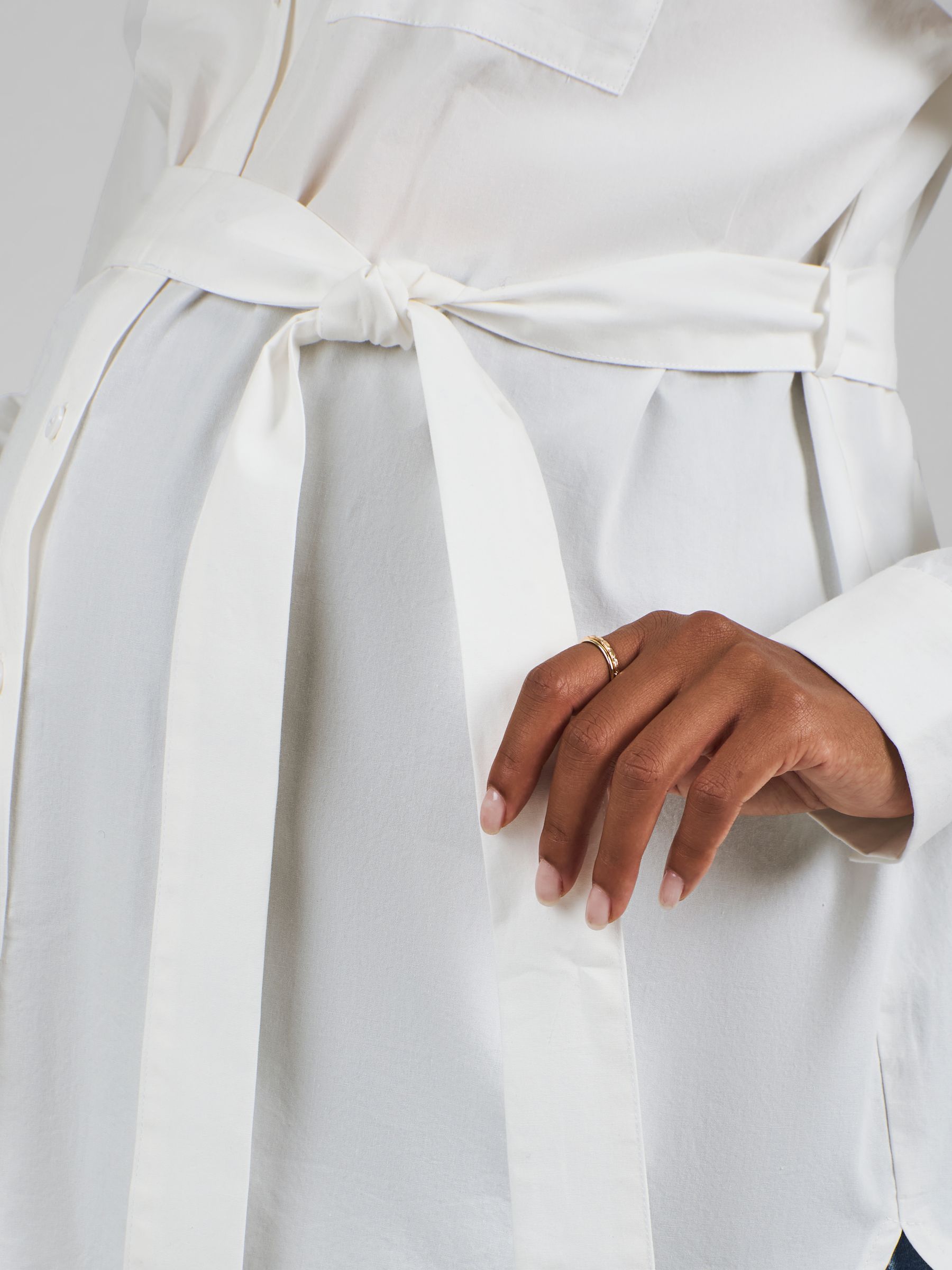 White Maternity Poplin Shirt - Image 4 of 4