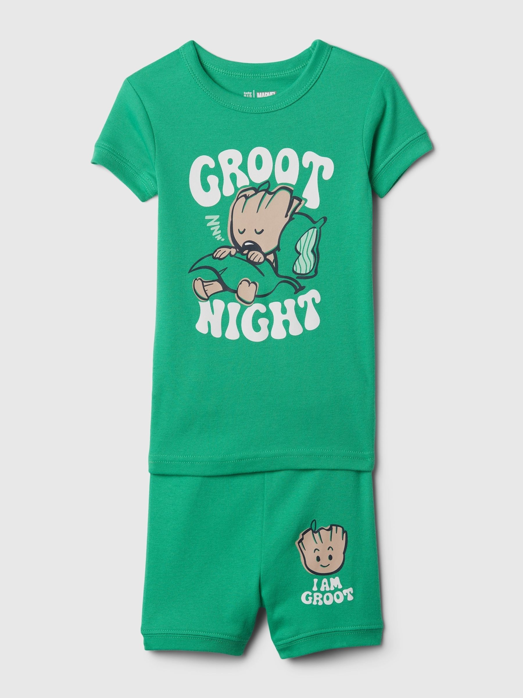 Green Marvel Groot Organic Cotton Marvel Pyjama Set (12mths-5yrs) - Image 1 of 1