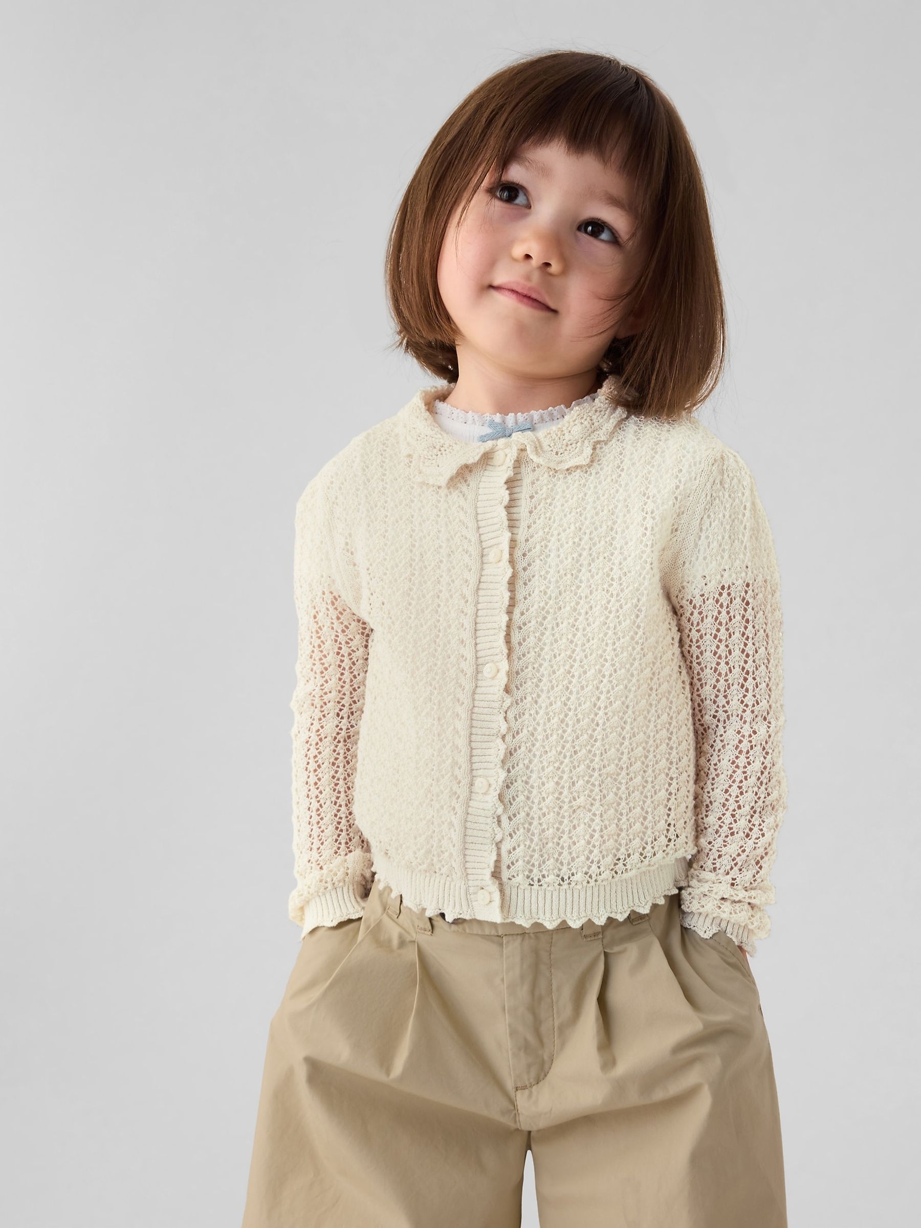 Cream DÔEN Linen-Blend Cardigan (6-12 months) - Image 1 of 5