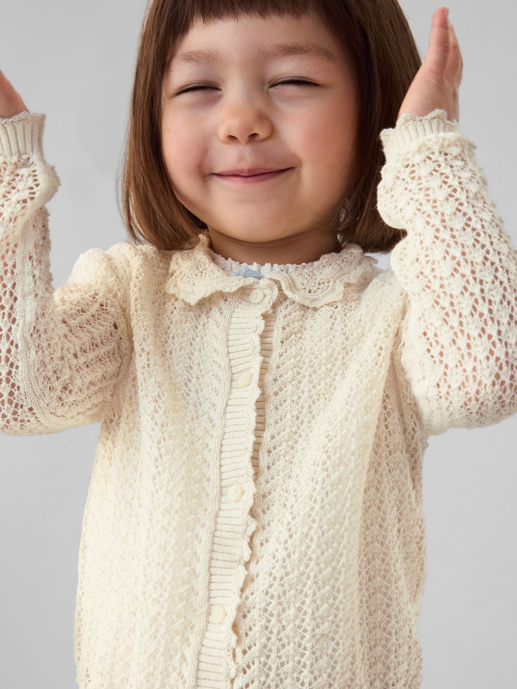 Cream DÔEN Linen-Blend Cardigan (6-12 months) - Image 4 of 5