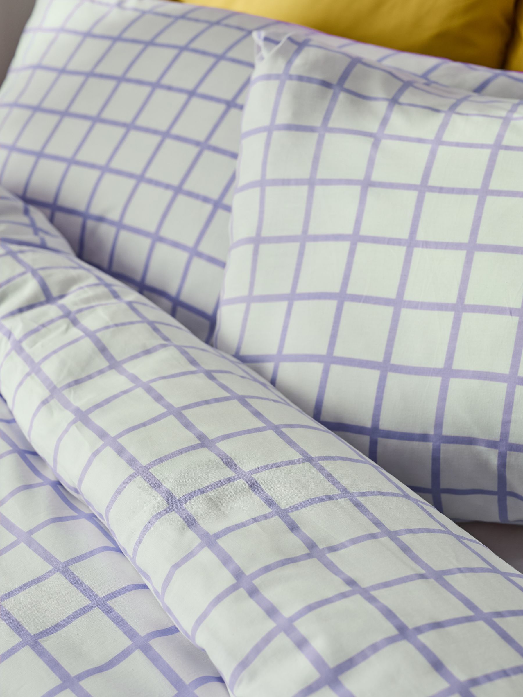 Novogratz Purple Rosalind Check 100% Cotton Duvet Cover and Pillowcase Set - Image 2 of 4