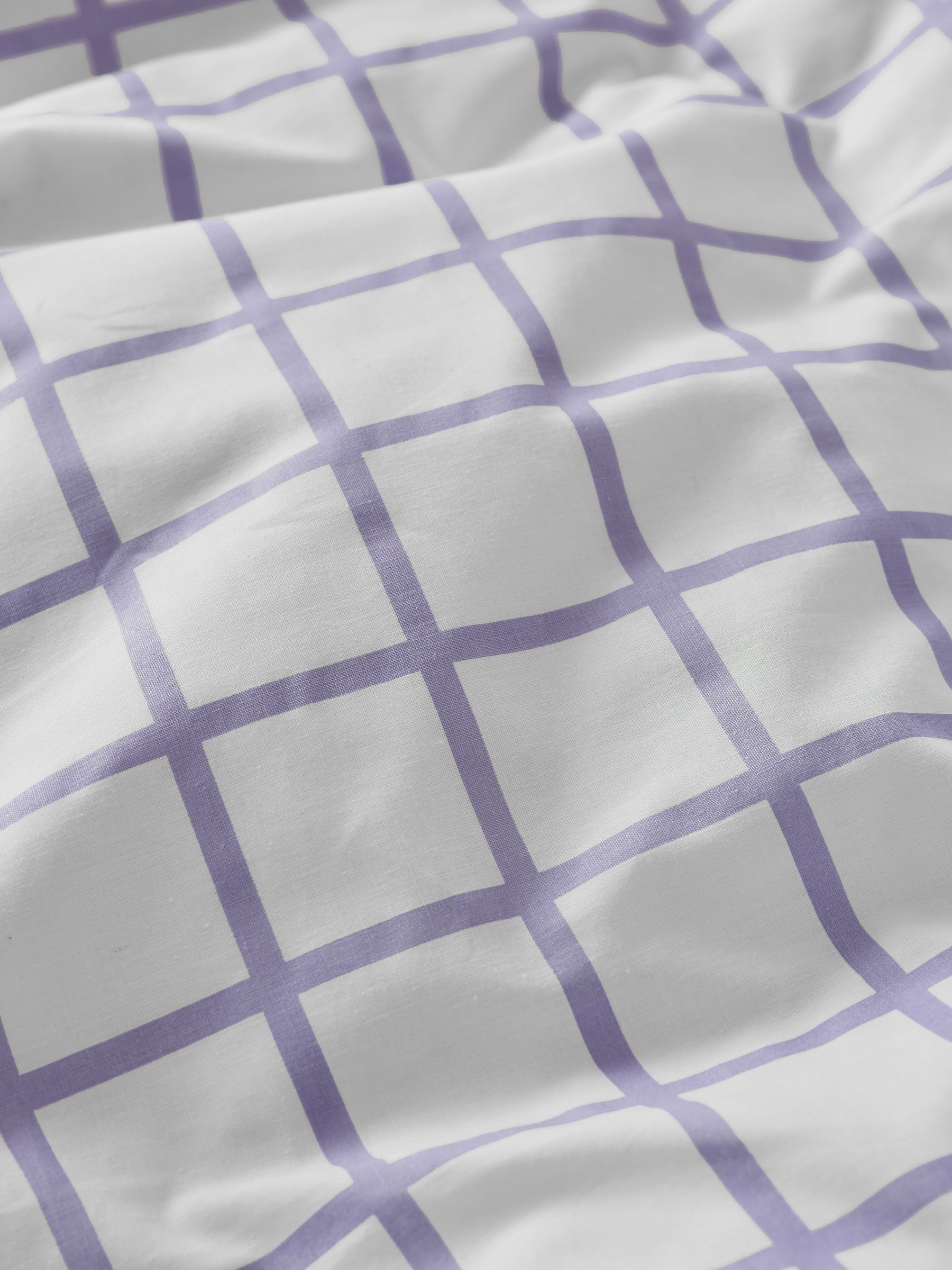 Novogratz Purple Rosalind Check 100% Cotton Duvet Cover and Pillowcase Set - Image 3 of 4