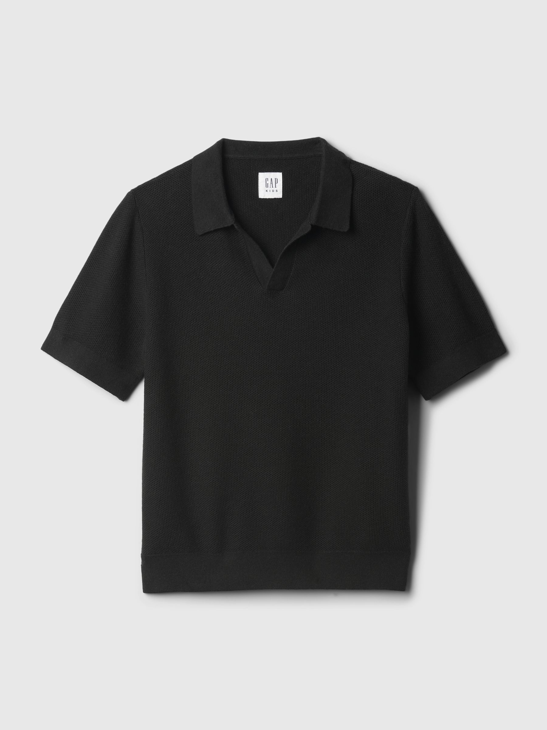 Black Textured Polo Shirt (4-13yrs) - Image 5 of 5