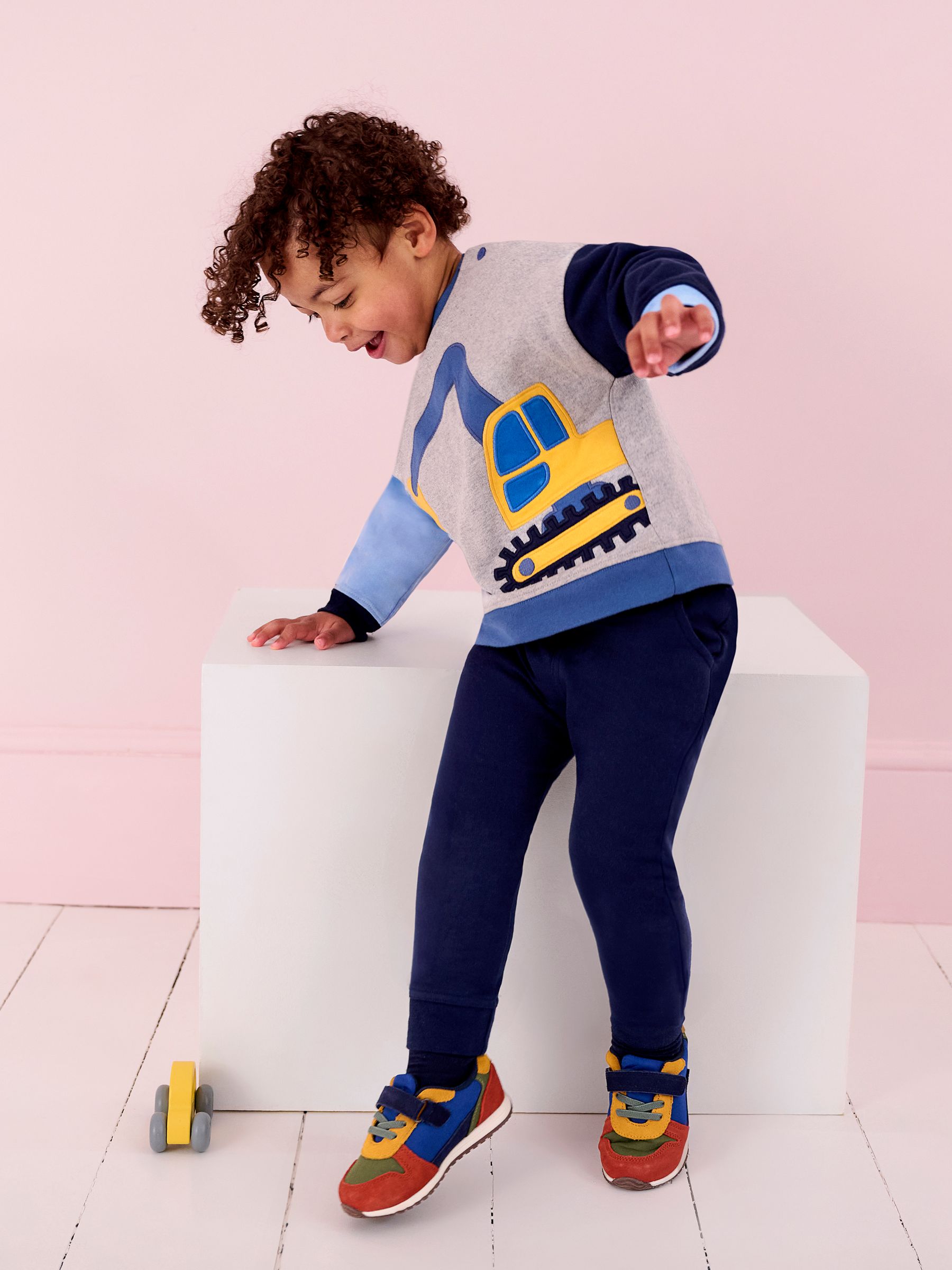 Grey Marl Digger Colour Block Appliqué Sweatshirt & Jogger Set - Image 2 of 8