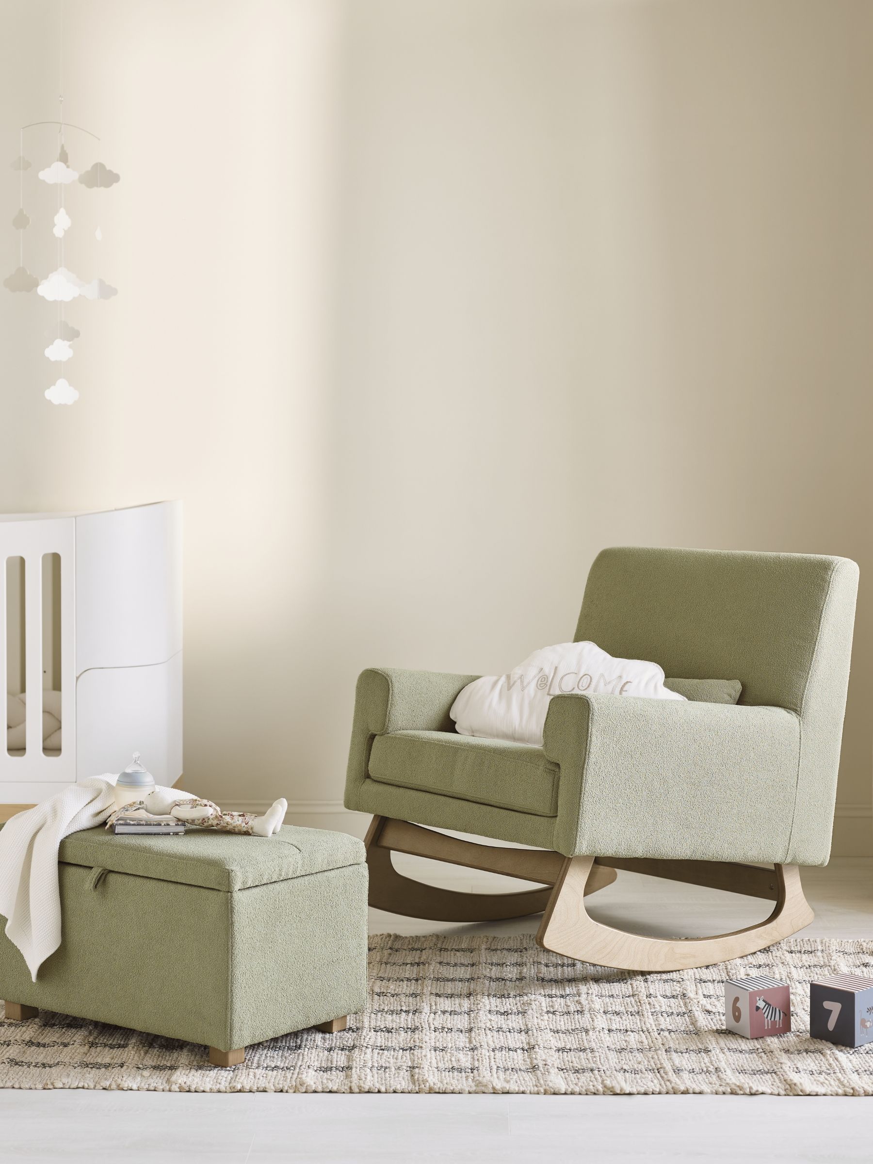 Gaia Baby Sage Nursing Rocking Chair with Footstool - Image 1 of 6