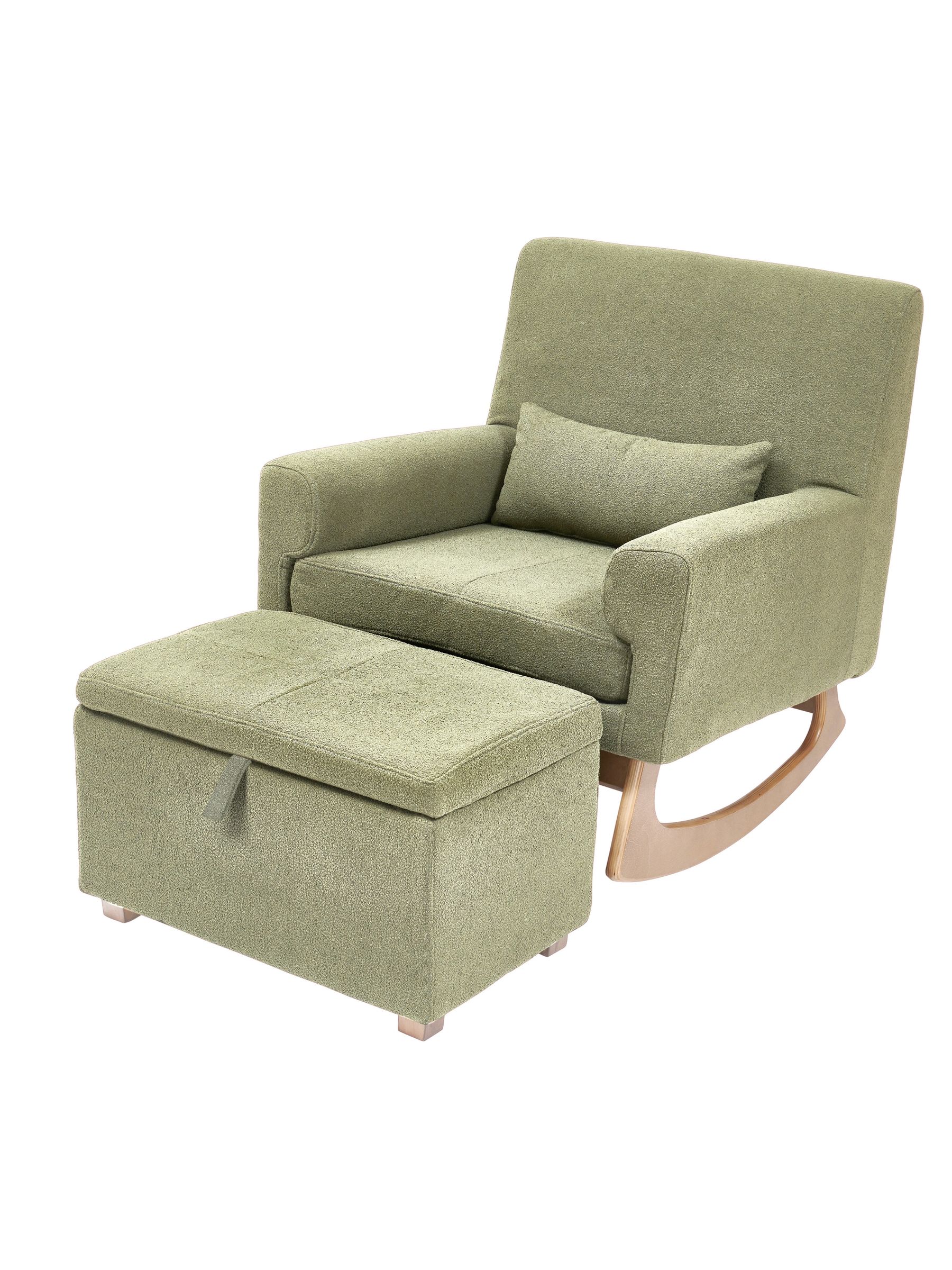 Gaia Baby Sage Nursing Rocking Chair with Footstool - Image 2 of 6