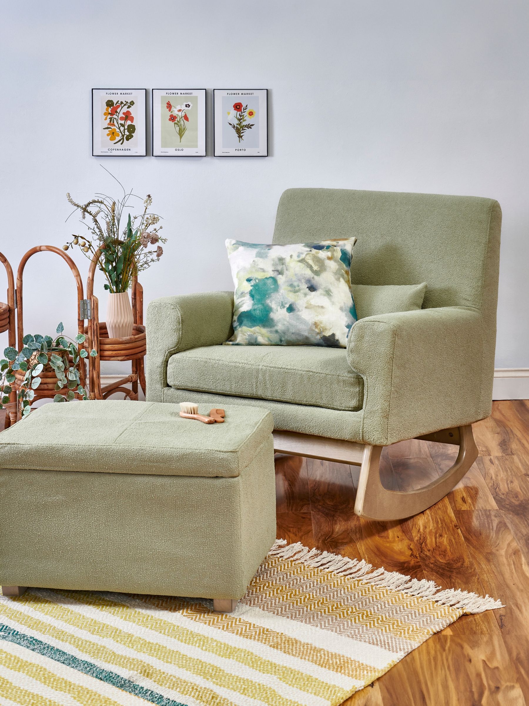 Gaia Baby Sage Nursing Rocking Chair with Footstool - Image 6 of 6
