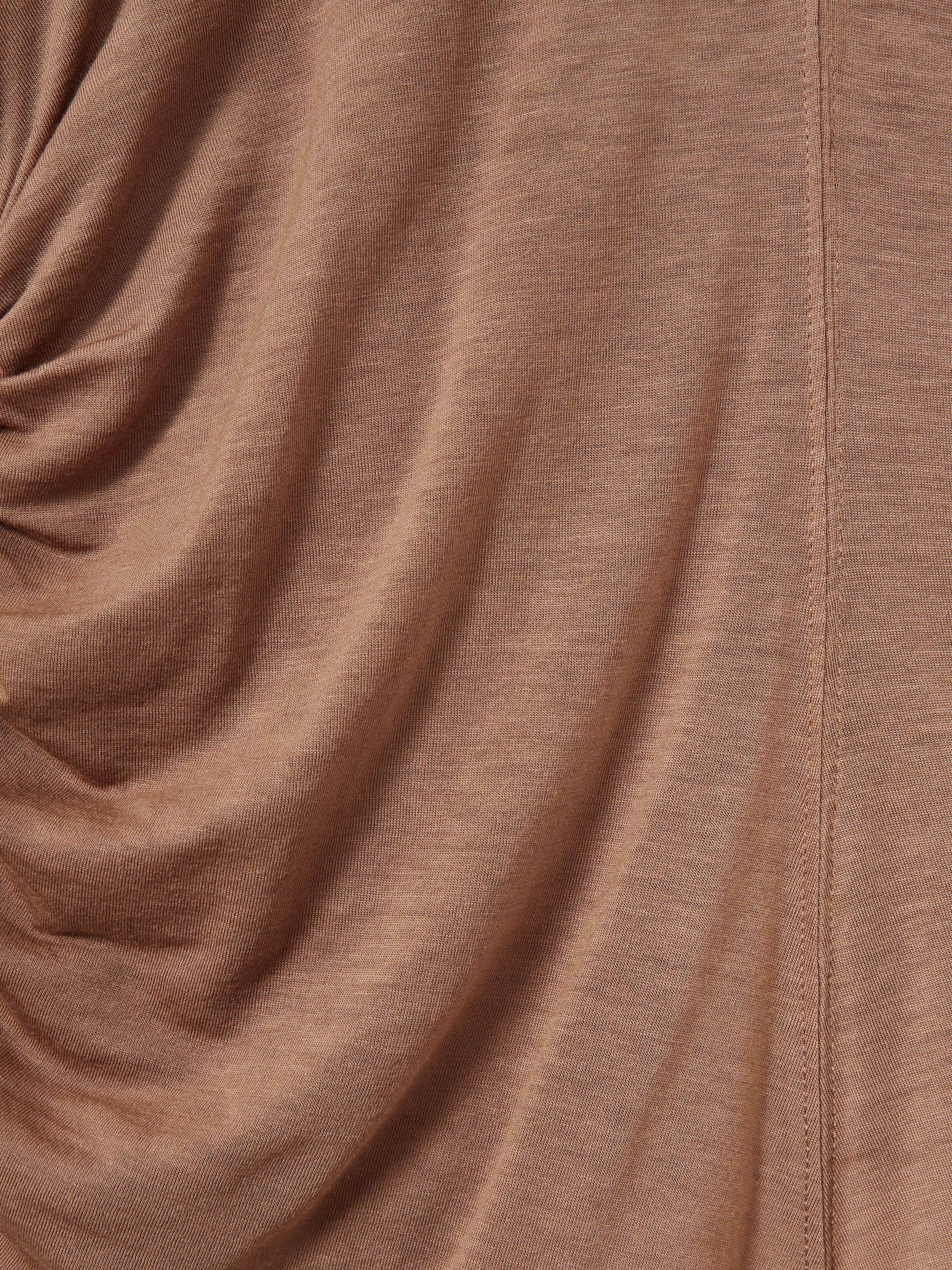 Ruched Side Crew-Neck Top in Mink - Image 6 of 6