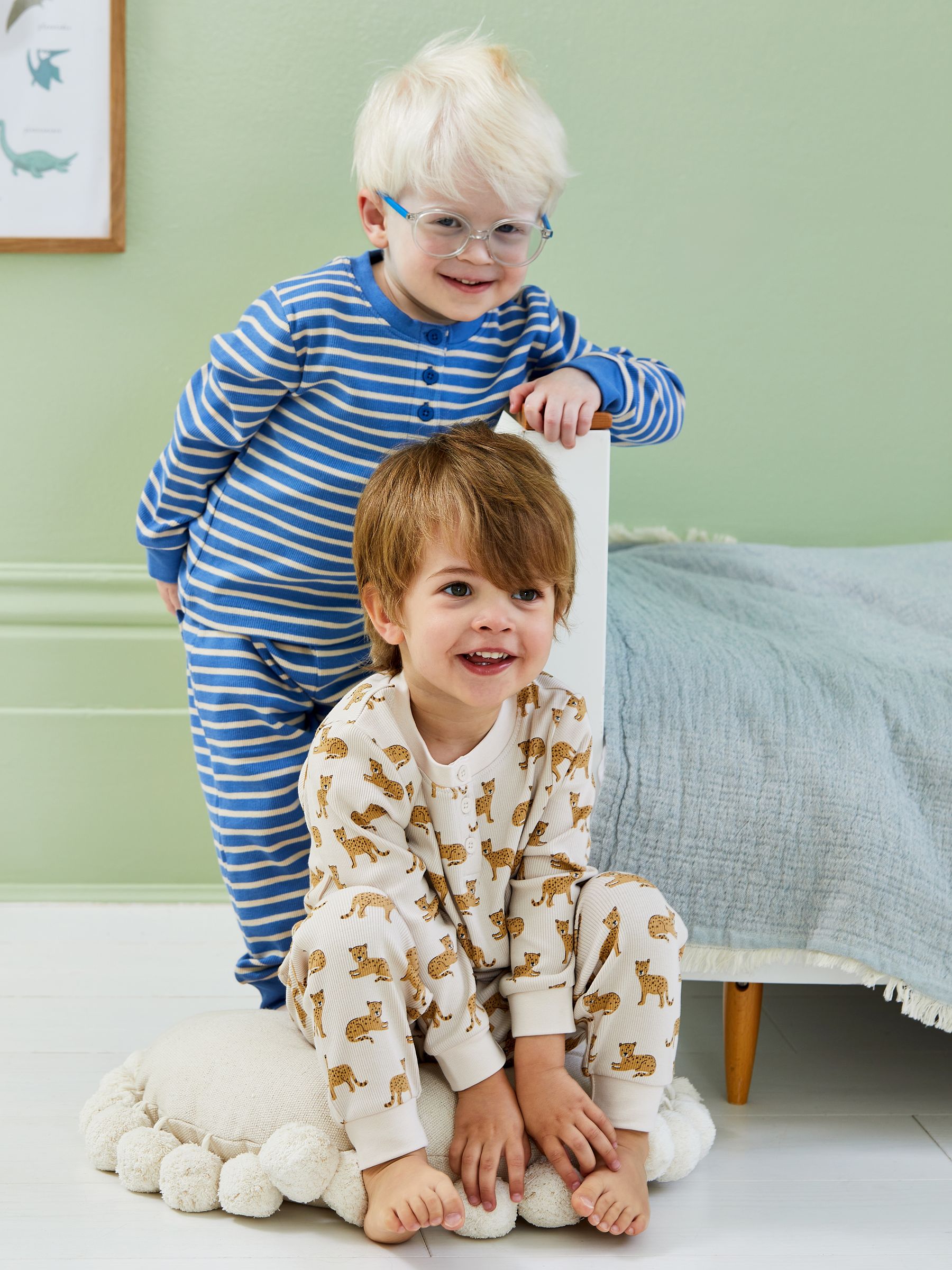 Toffee Leopard Rib Pyjamas 2 Pack - Image 2 of 11