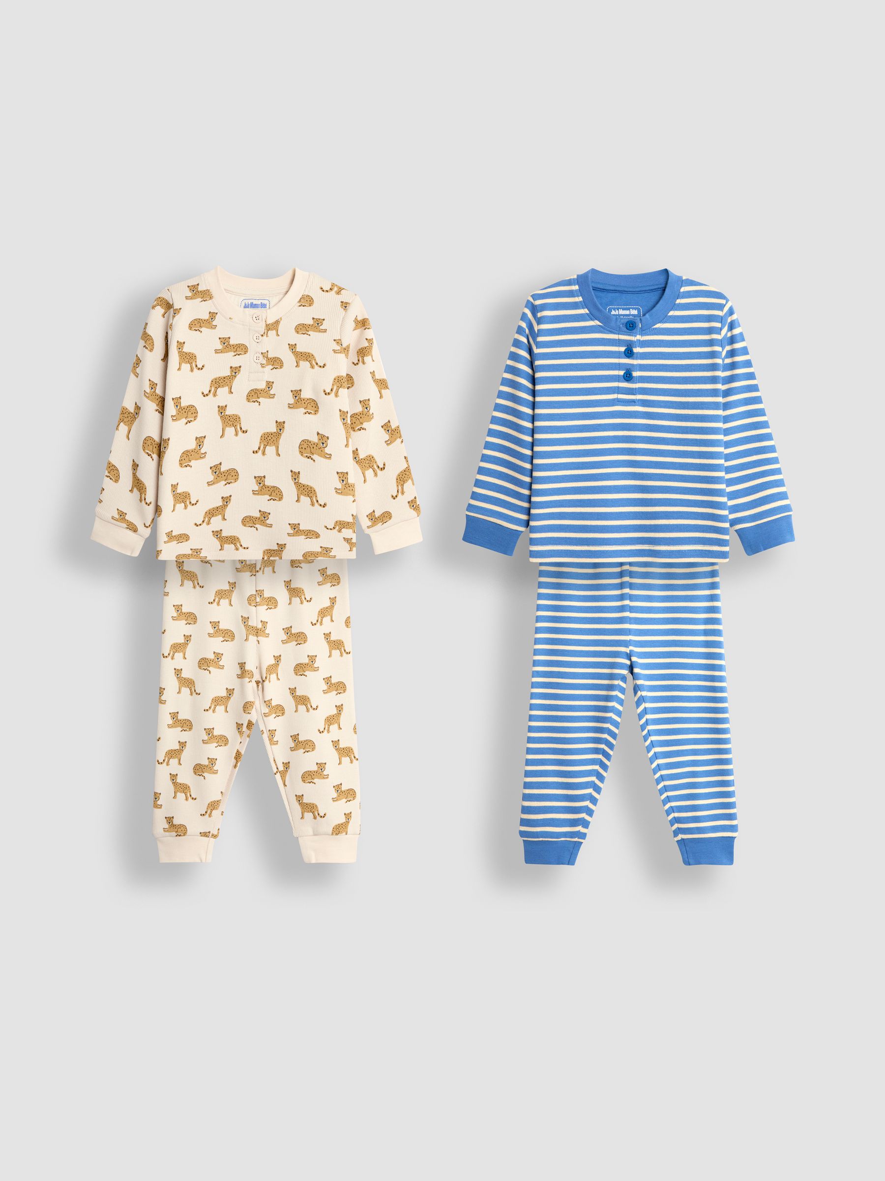 Toffee Leopard Rib Pyjamas 2 Pack - Image 4 of 11