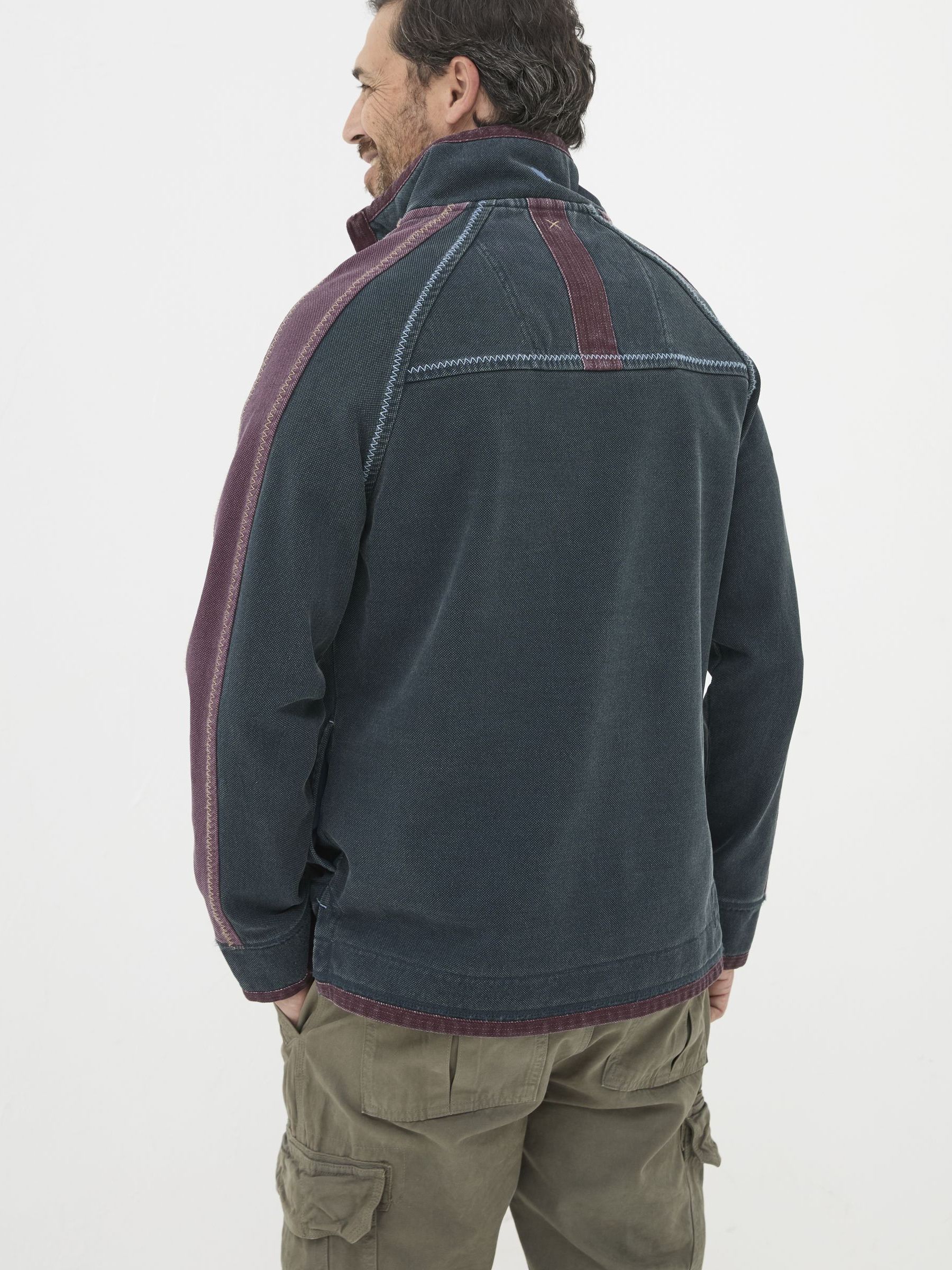 Airlie Navy Blue Panel Sweatshirt - Image 2 of 8 Airlie Navy Blue Panel Sweatshirt - Image 2 of 8