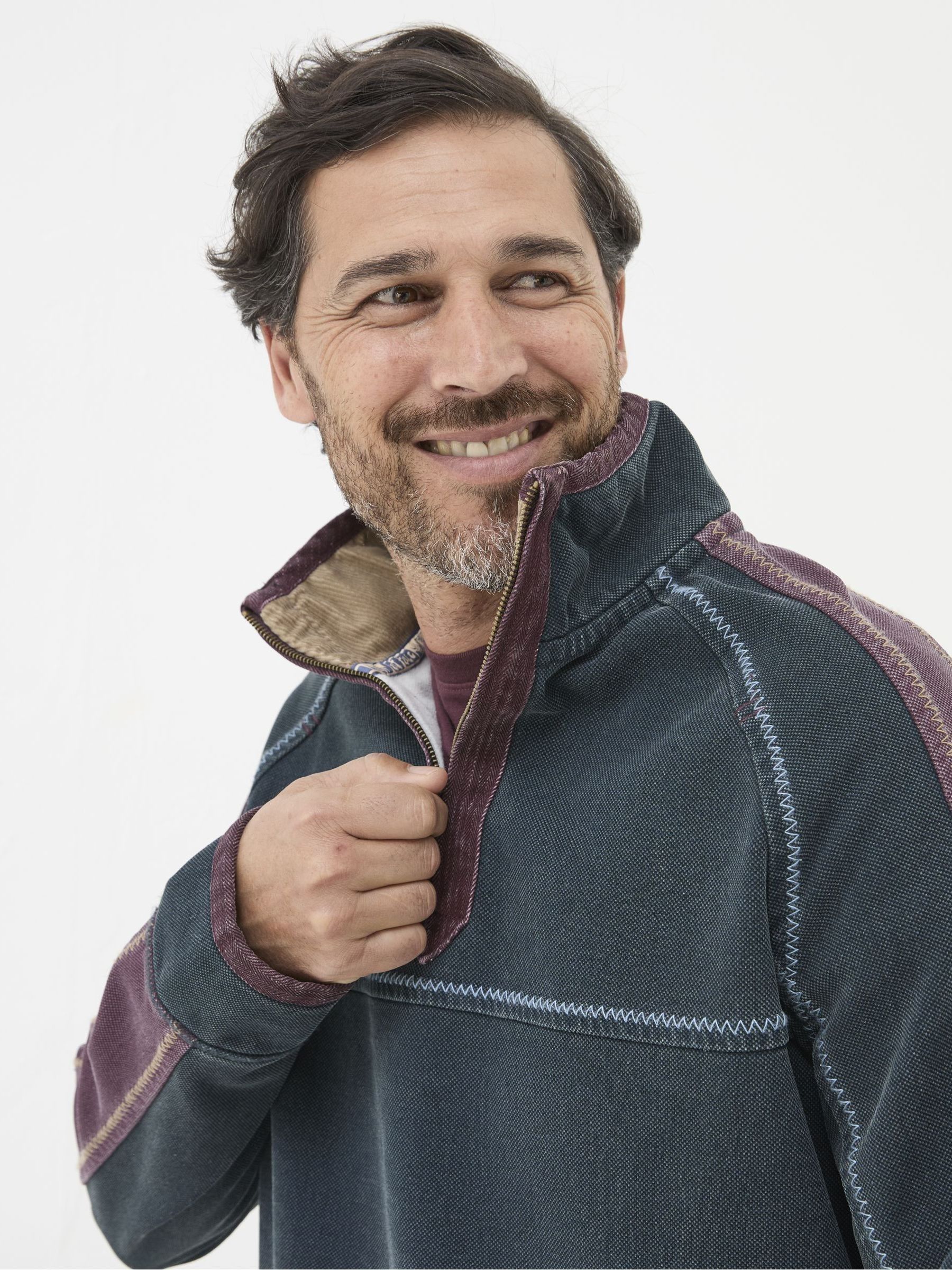 Airlie Navy Blue Panel Sweatshirt - Image 5 of 8