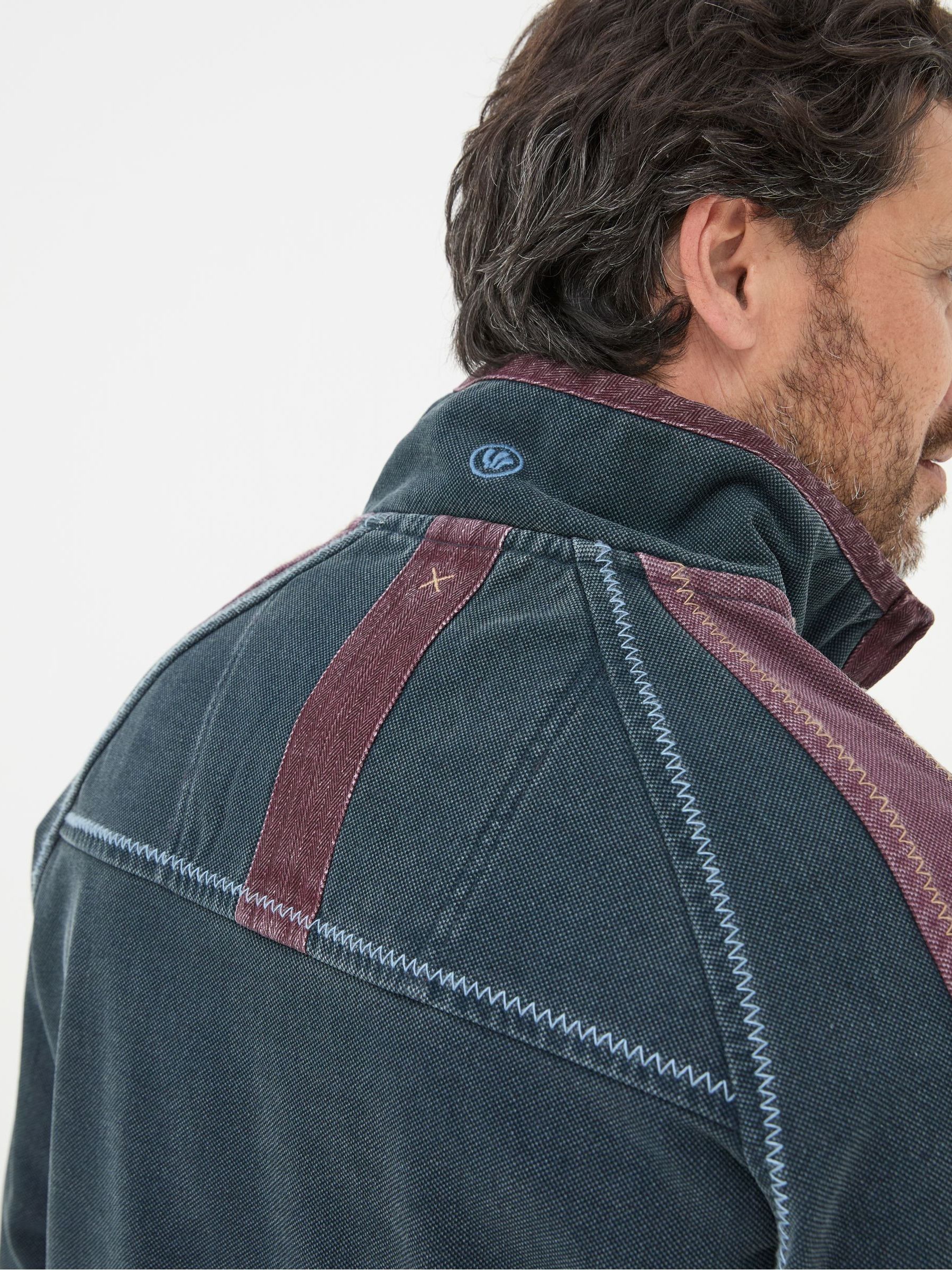 Airlie Navy Blue Panel Sweatshirt - Image 6 of 8