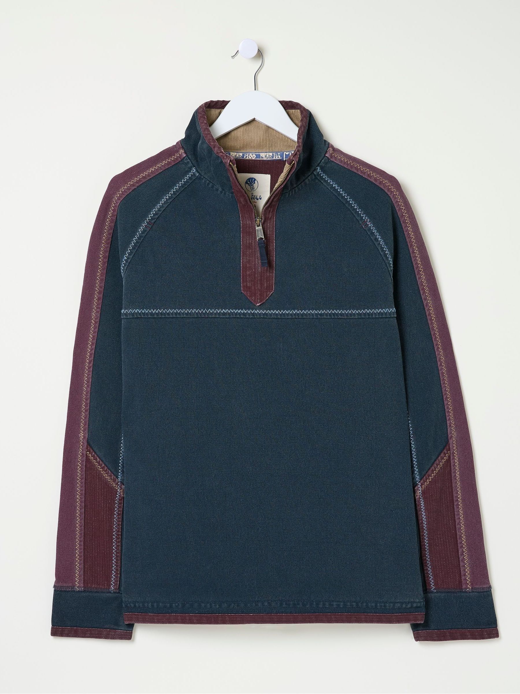 Airlie Navy Blue Panel Sweatshirt - Image 8 of 8