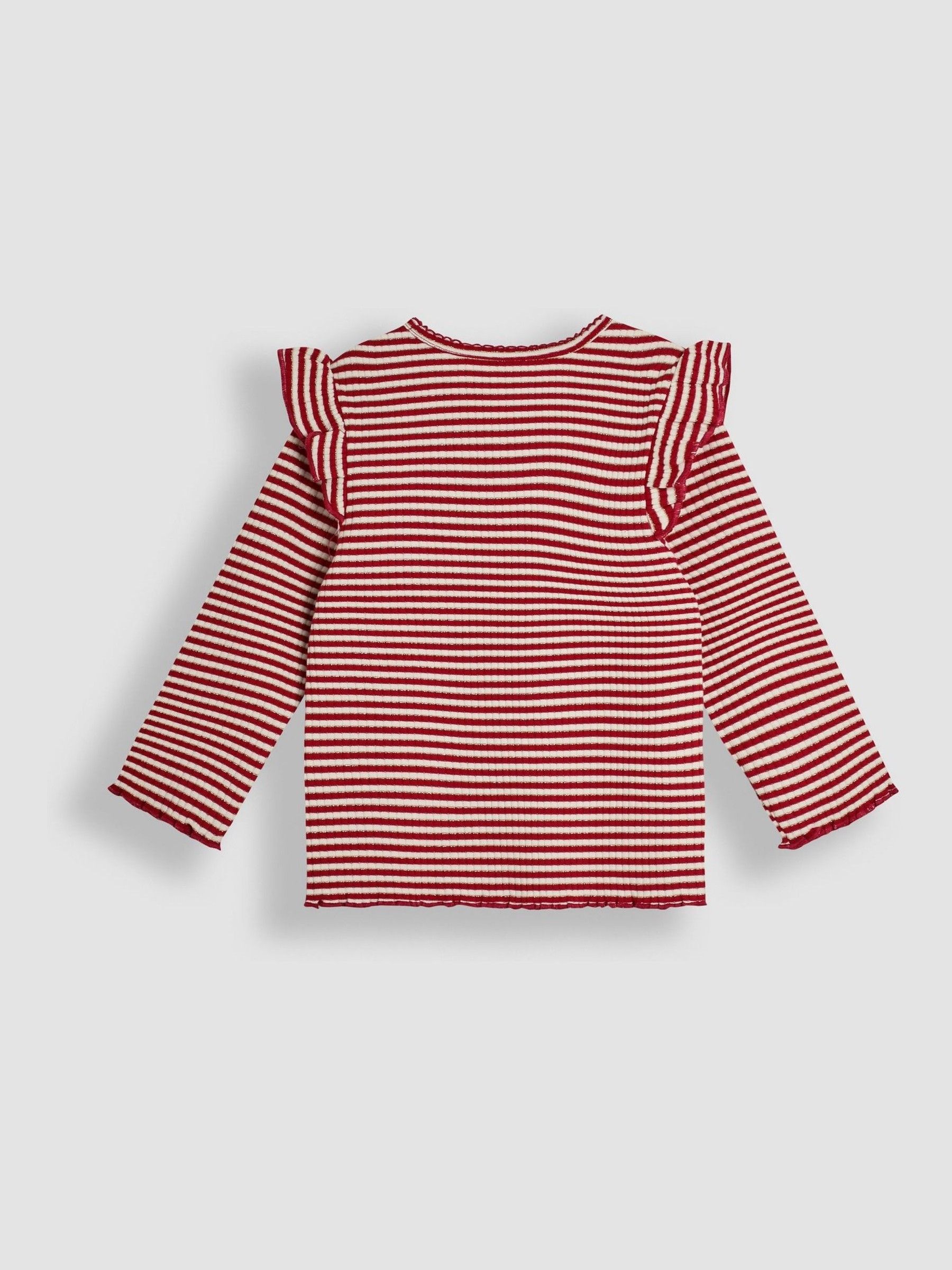 Cream 2-Pack Cherry & Stripe Frill Rib Tops - Image 5 of 5