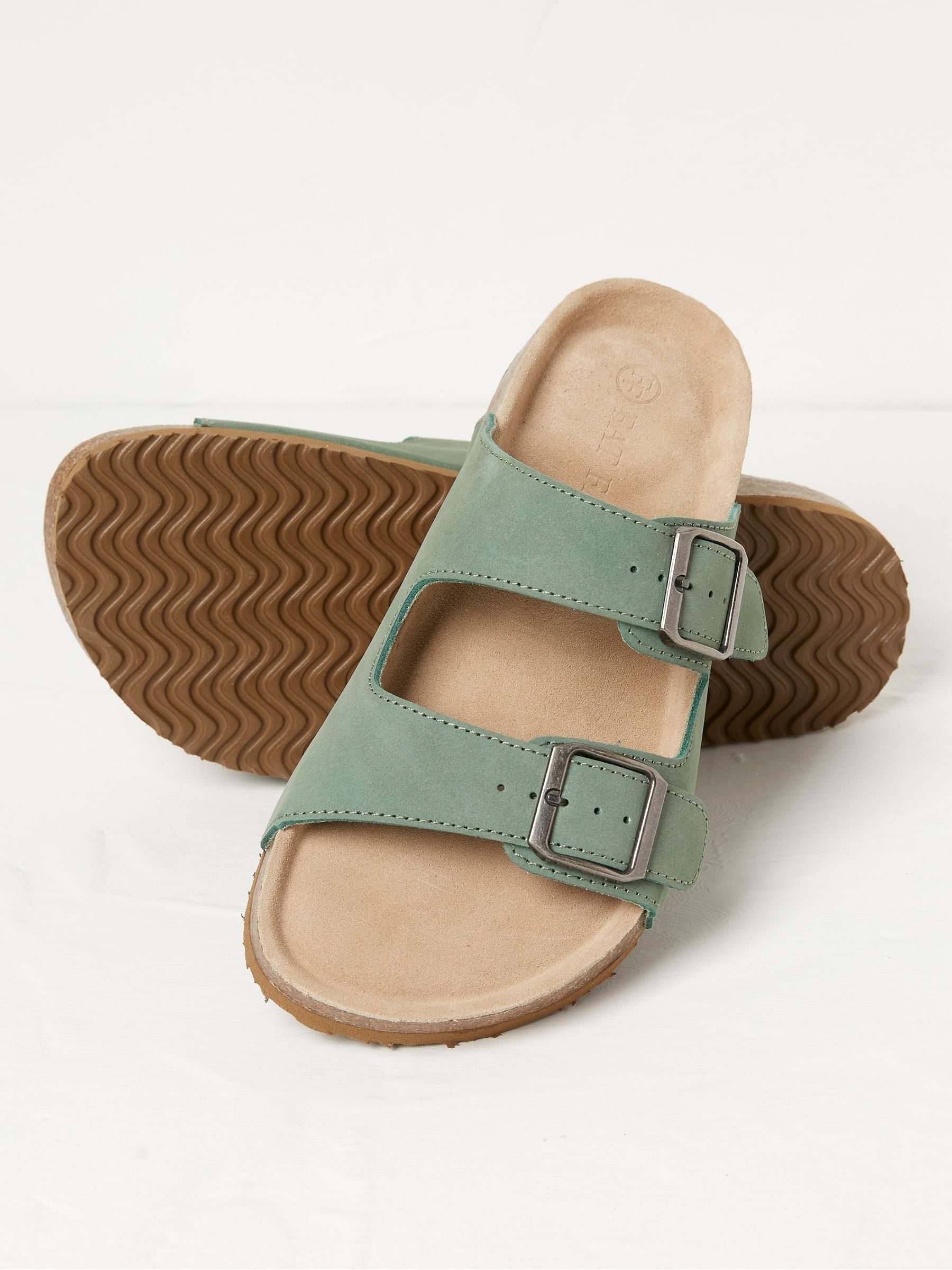 Meldon Green Footbed Sandals - Image 2 of 3 Meldon Green Footbed Sandals - Image 2 of 3
