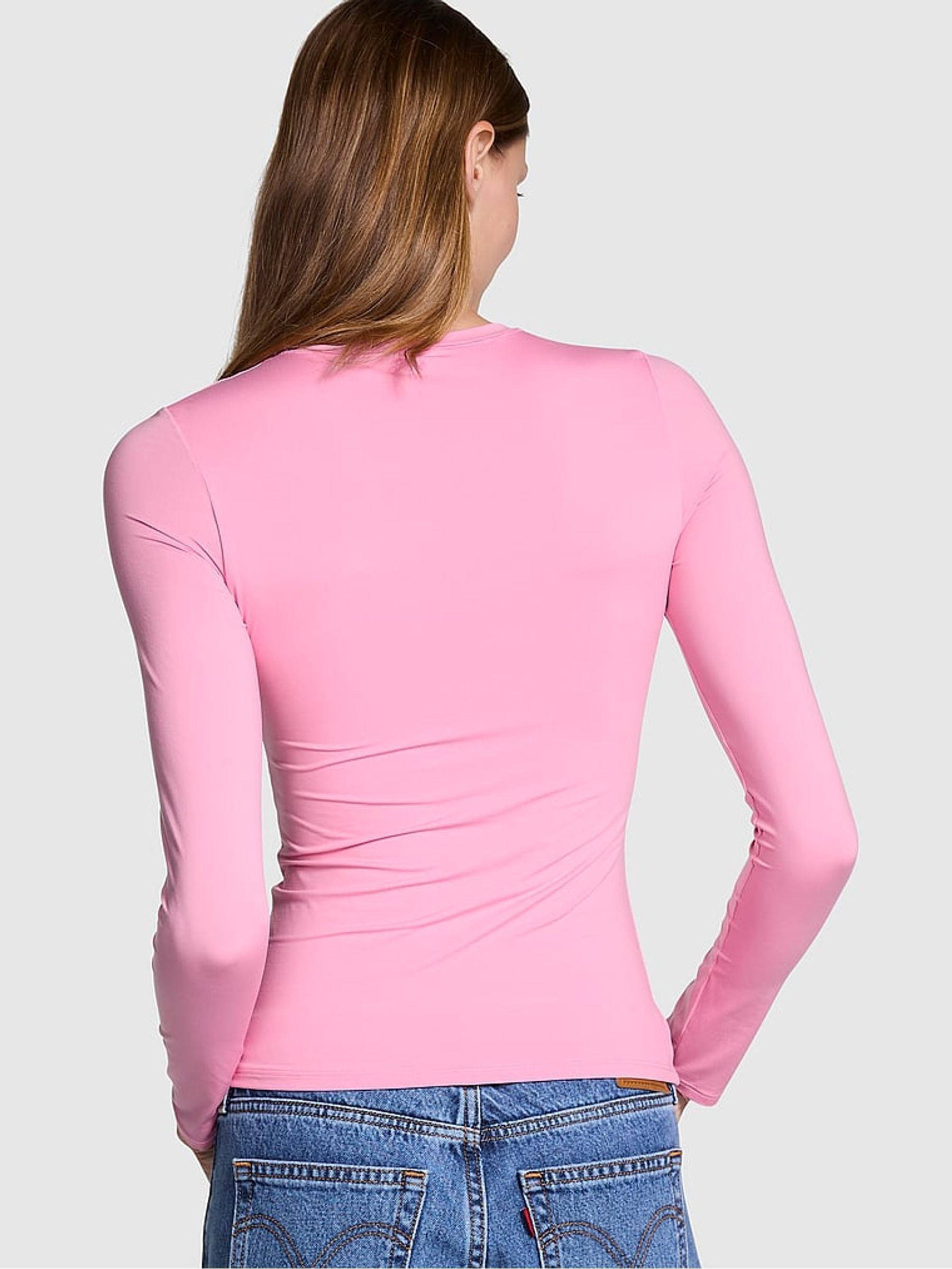 Moonstone Pink Long Sleeve Soft Stretch T-Shirt - Image 2 of 3