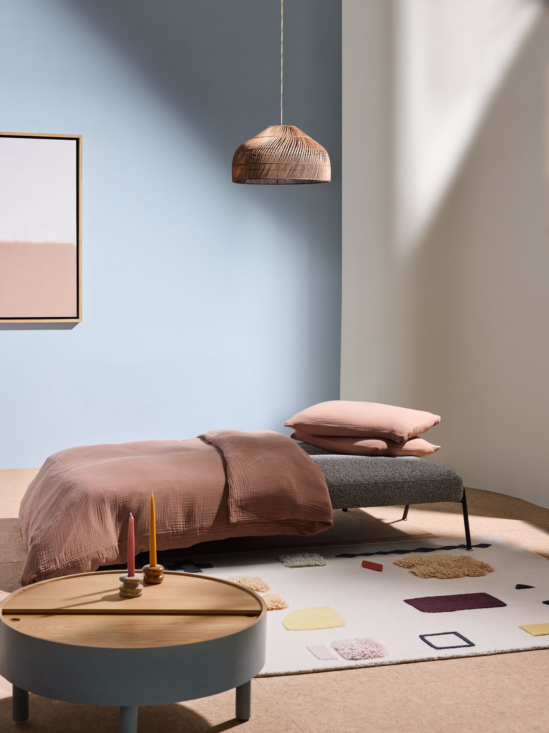 Knox 2 Seater Sofa Bed in Grey Marl Pax Boucle - Image 2 of 6