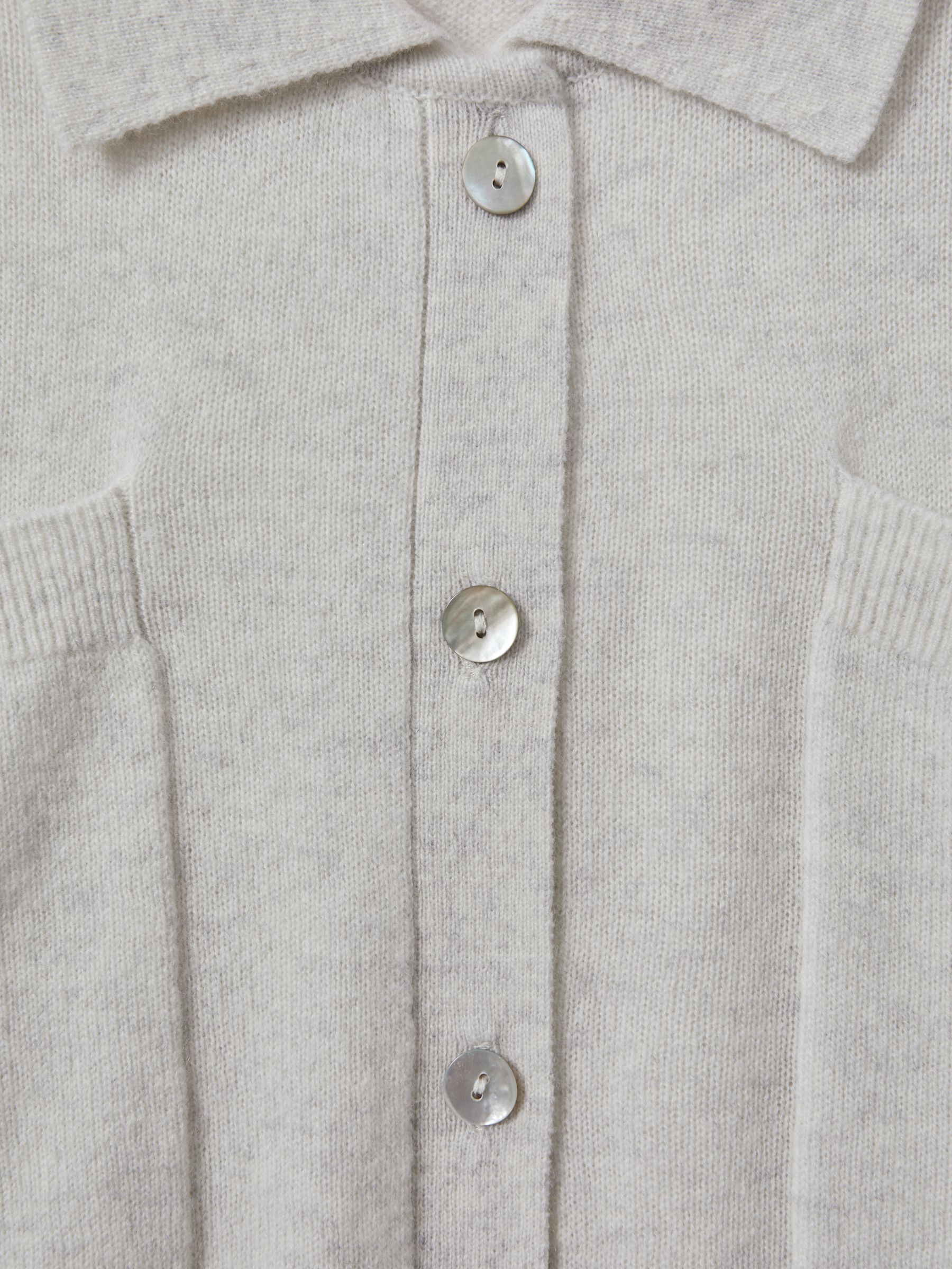 Crush Alba Collection Cashmere Relaxed Cardigan in Light Grey - Image 5 of 5