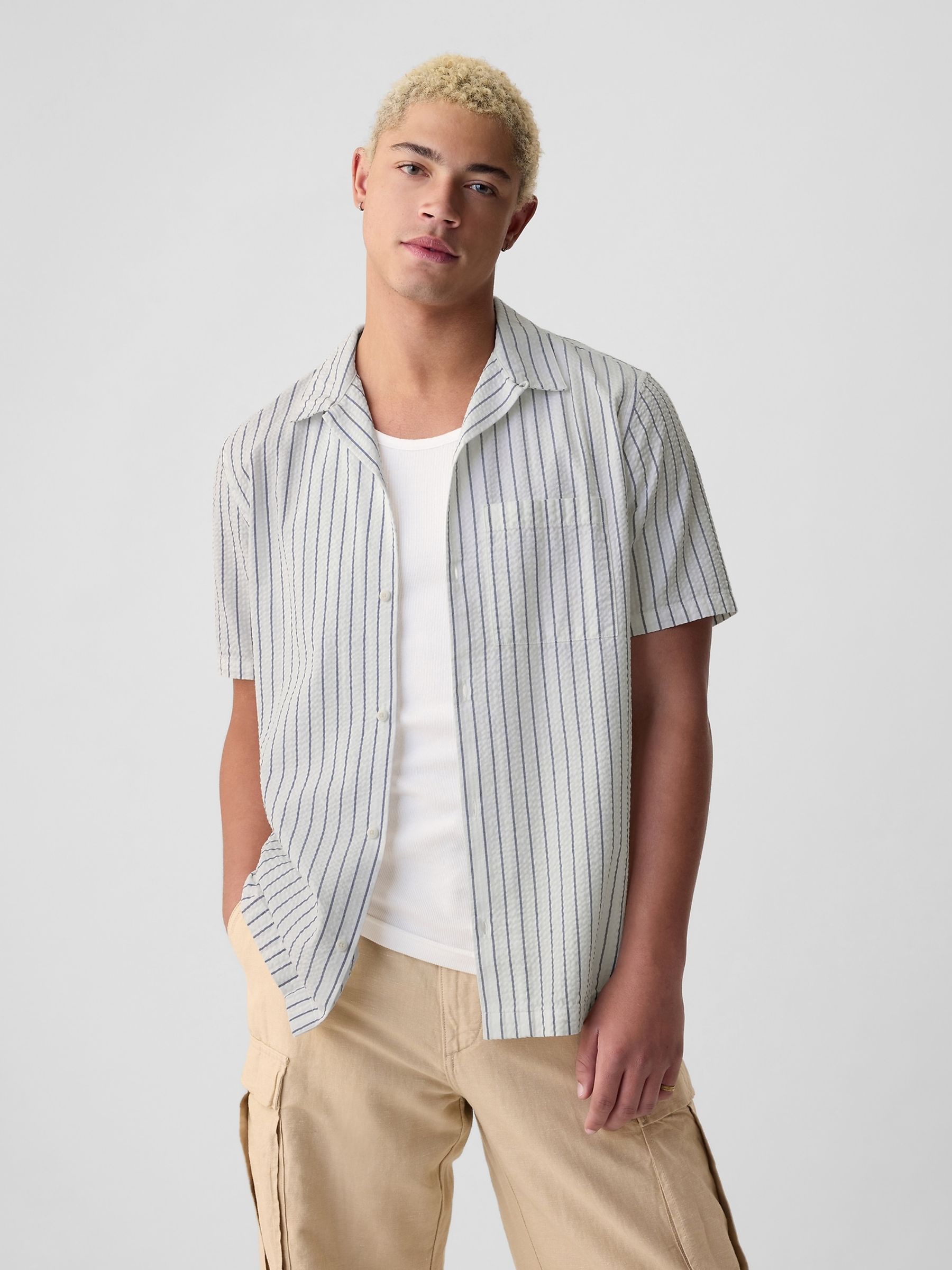 Grey Oxford Short Sleeve Shirt - Image 1 of 1