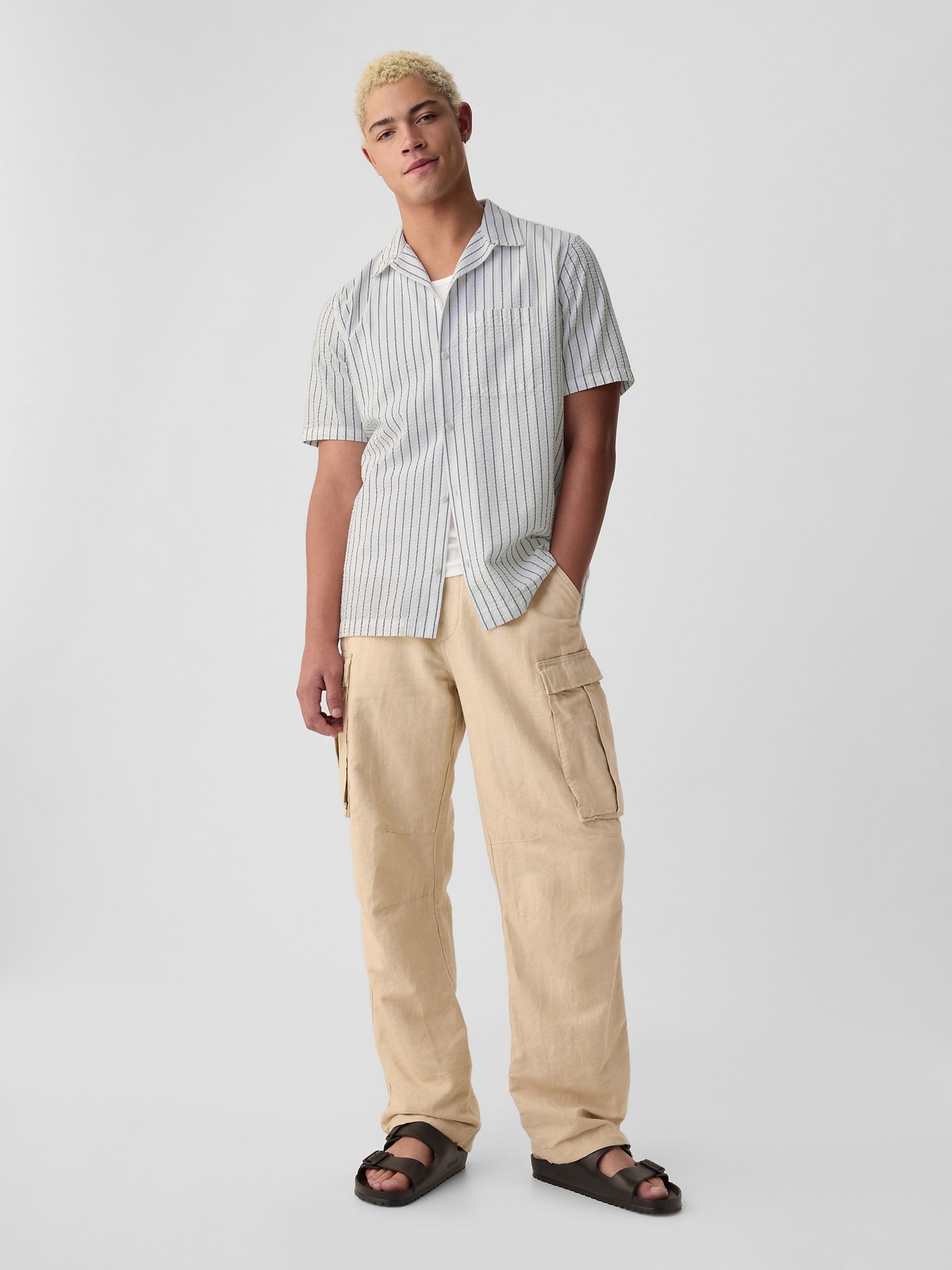 Grey Oxford Short Sleeve Shirt - Image 3 of 4