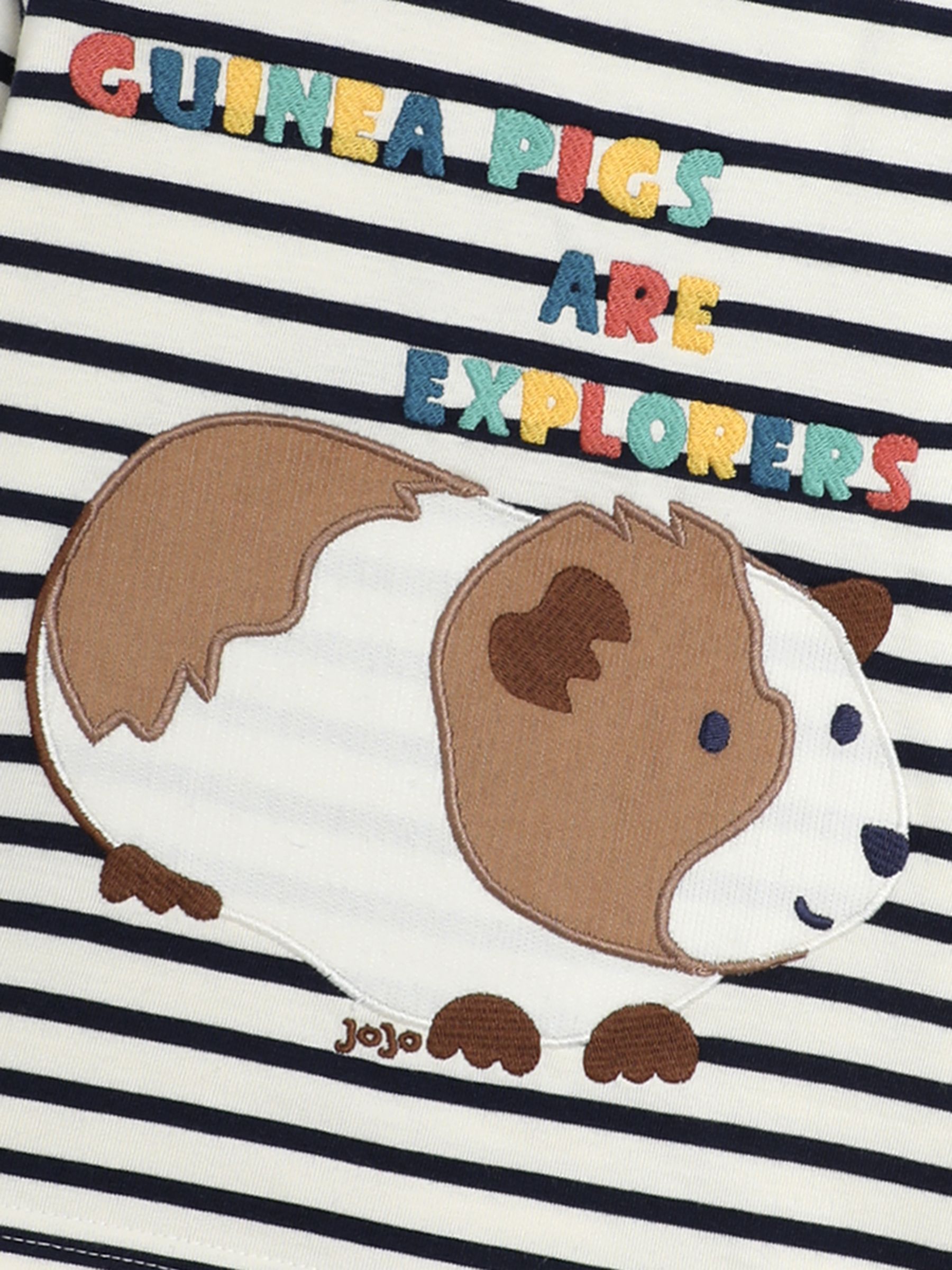 Ecru Navy Stripe Guinea Pig Appliqué Top - Image 3 of 3